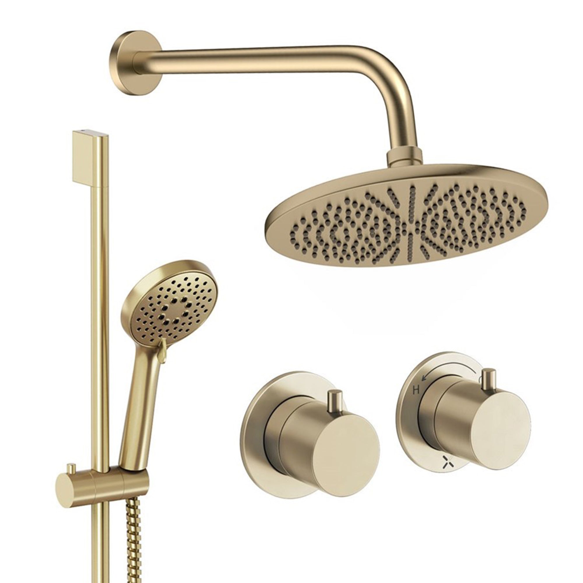 crosswater module shower set 2 300mm brushed brass
