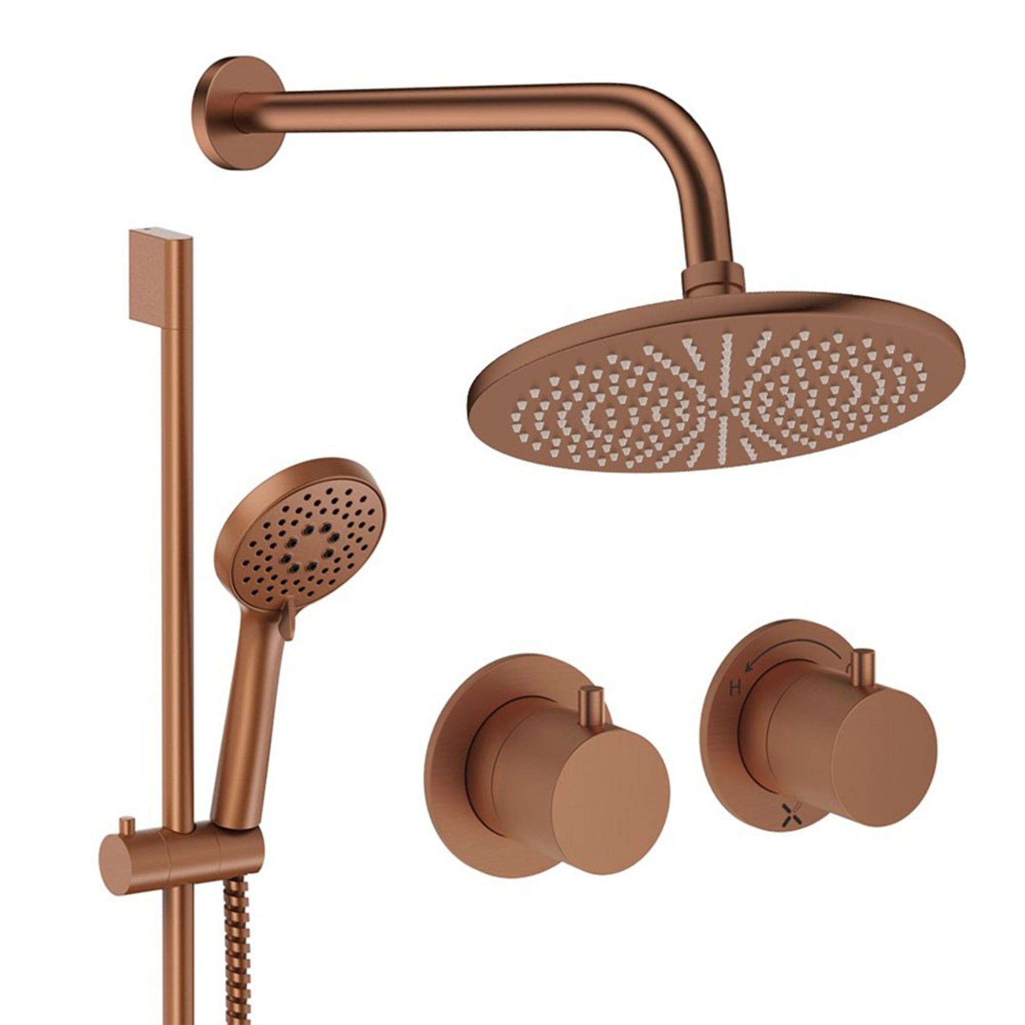 crosswater module shower set 2 300mm brushed bronze