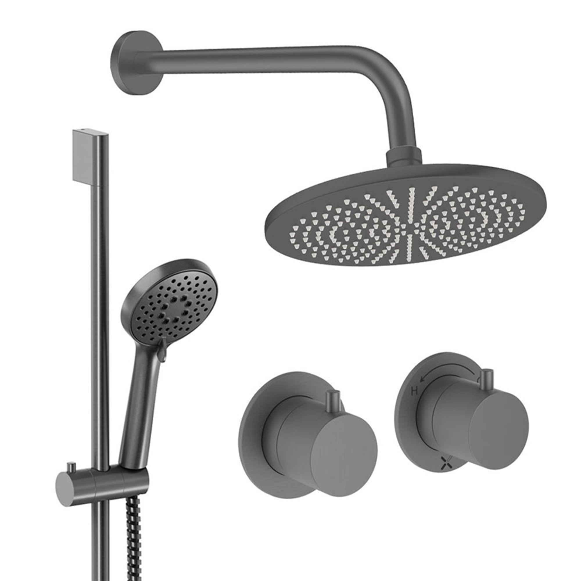 crosswater module shower set 2 300mm slate