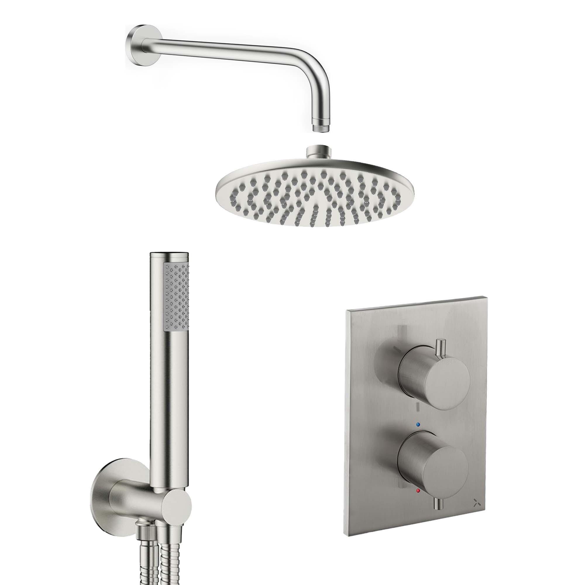 crosswater mpro 2 outlet 2 handle shower bundle stainless steel