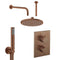 crosswater mpro 2 outlet thermostatic shower valve with pencil handset and fixed overhead brushed bronze