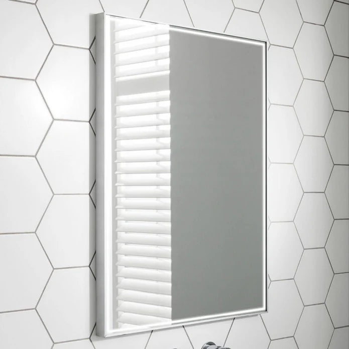 Crosswater MPRO Stainless Steel Framed LED Illuminated Fog Free Mirror - 600x800mm