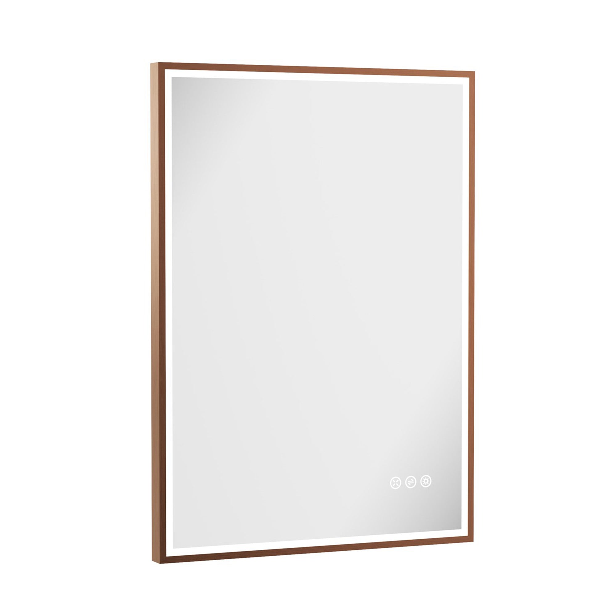 crosswater mpro led mirror 500x700mm brushed bronze