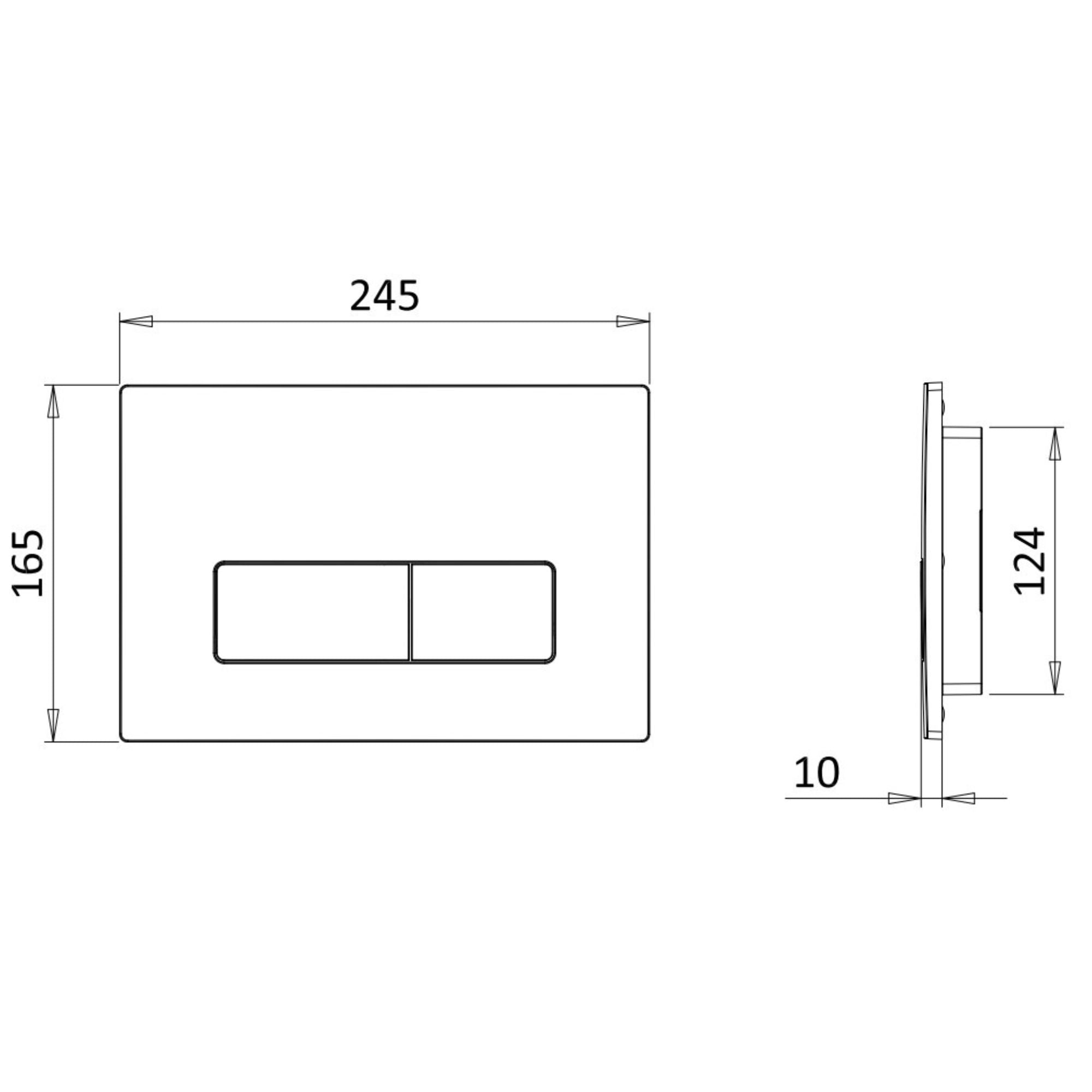 Crosswater MPRO Neue Flush Plate For Concealed Cistern Technical Drawing