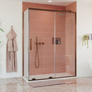 crosswater optix 10 single sliding shower door and optional side panel brushed bronze