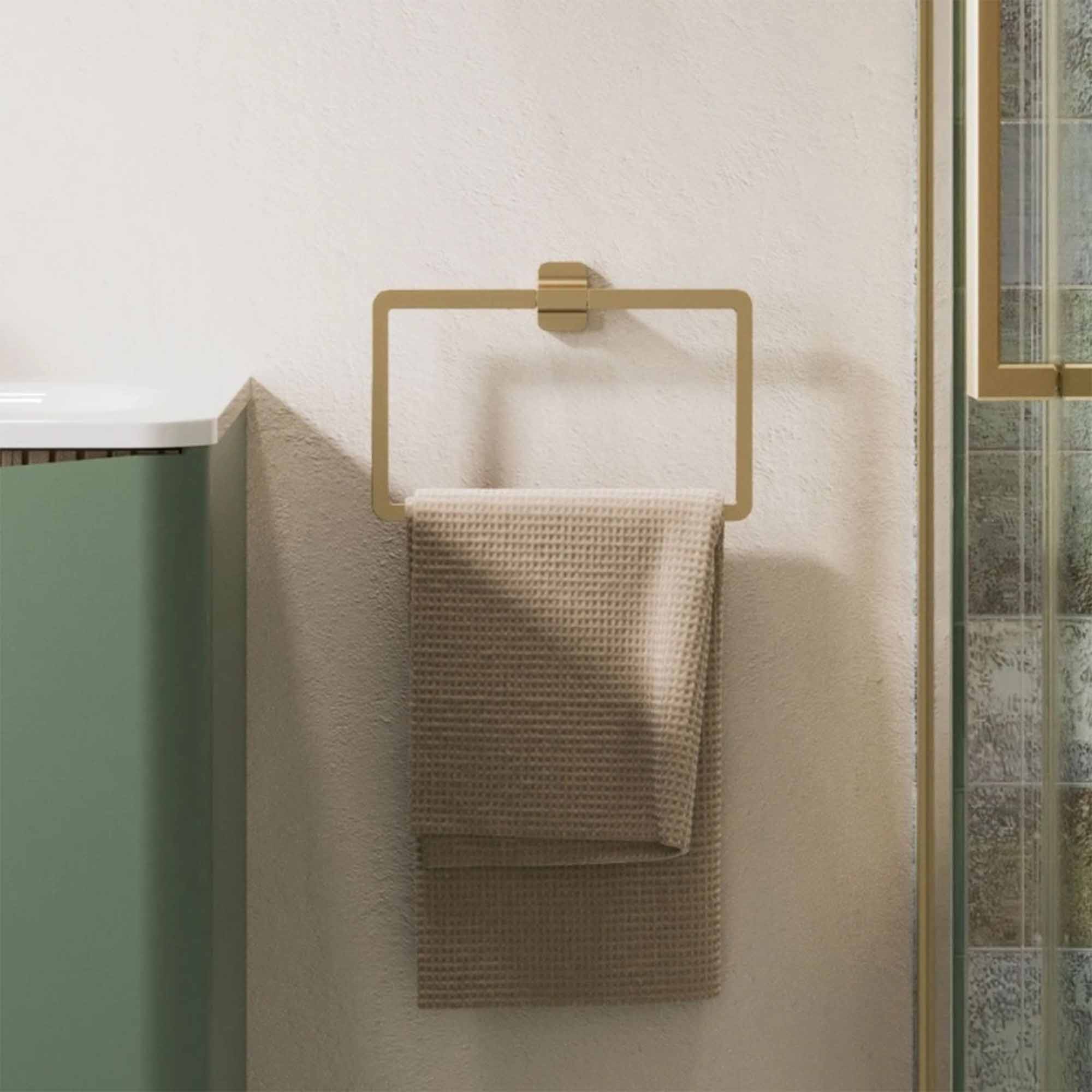 crosswater rotar towel ring brushed brass