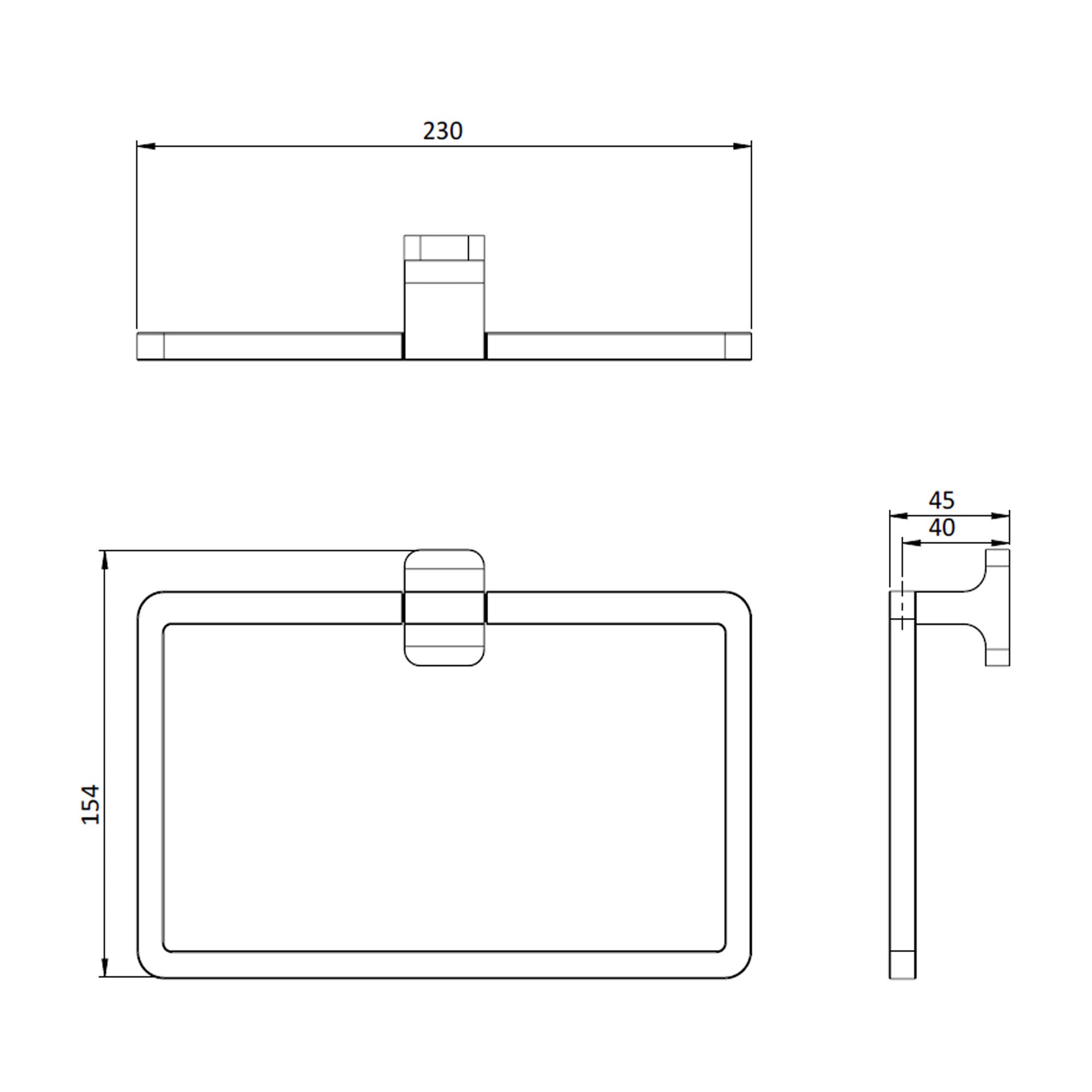 crosswater rotar towel ring dimensions