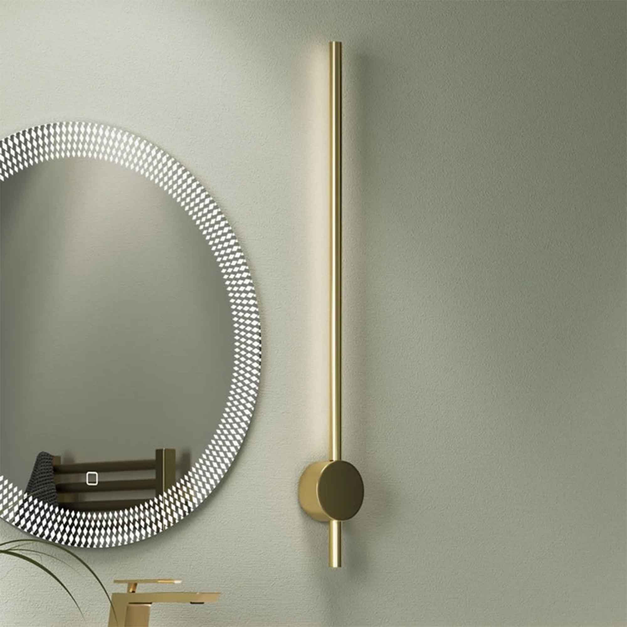 crosswater tranquil pillar led wall light brushed brass