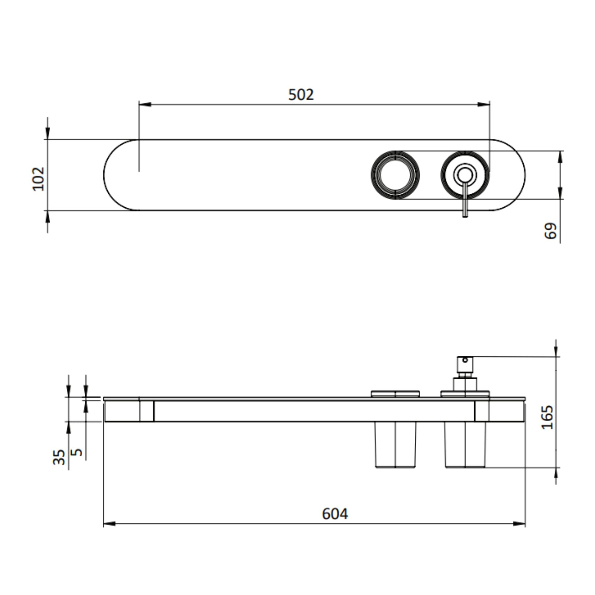 Crosswater Velo Round Tray Soap Dispenser & Tumbler Holder Deluxe Bathrooms Technical Drawing