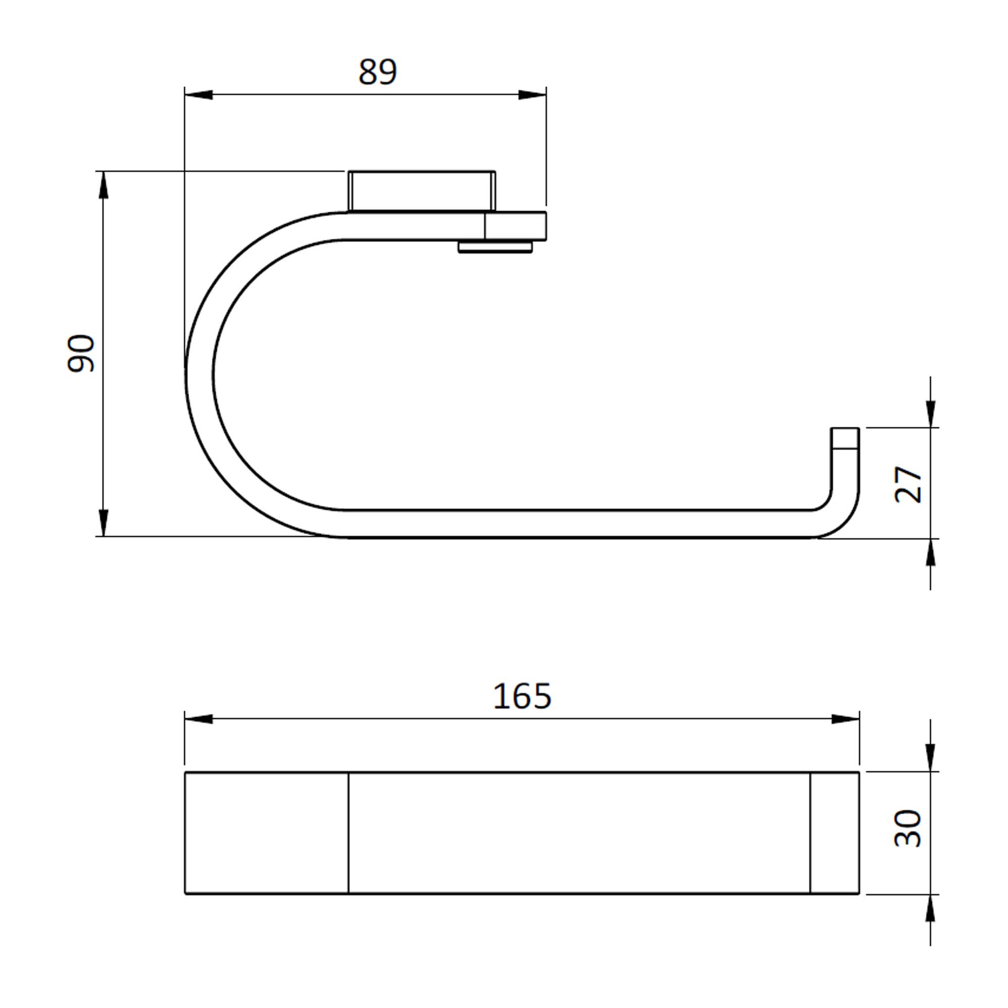 crosswater velo toilet roll holder dimensions