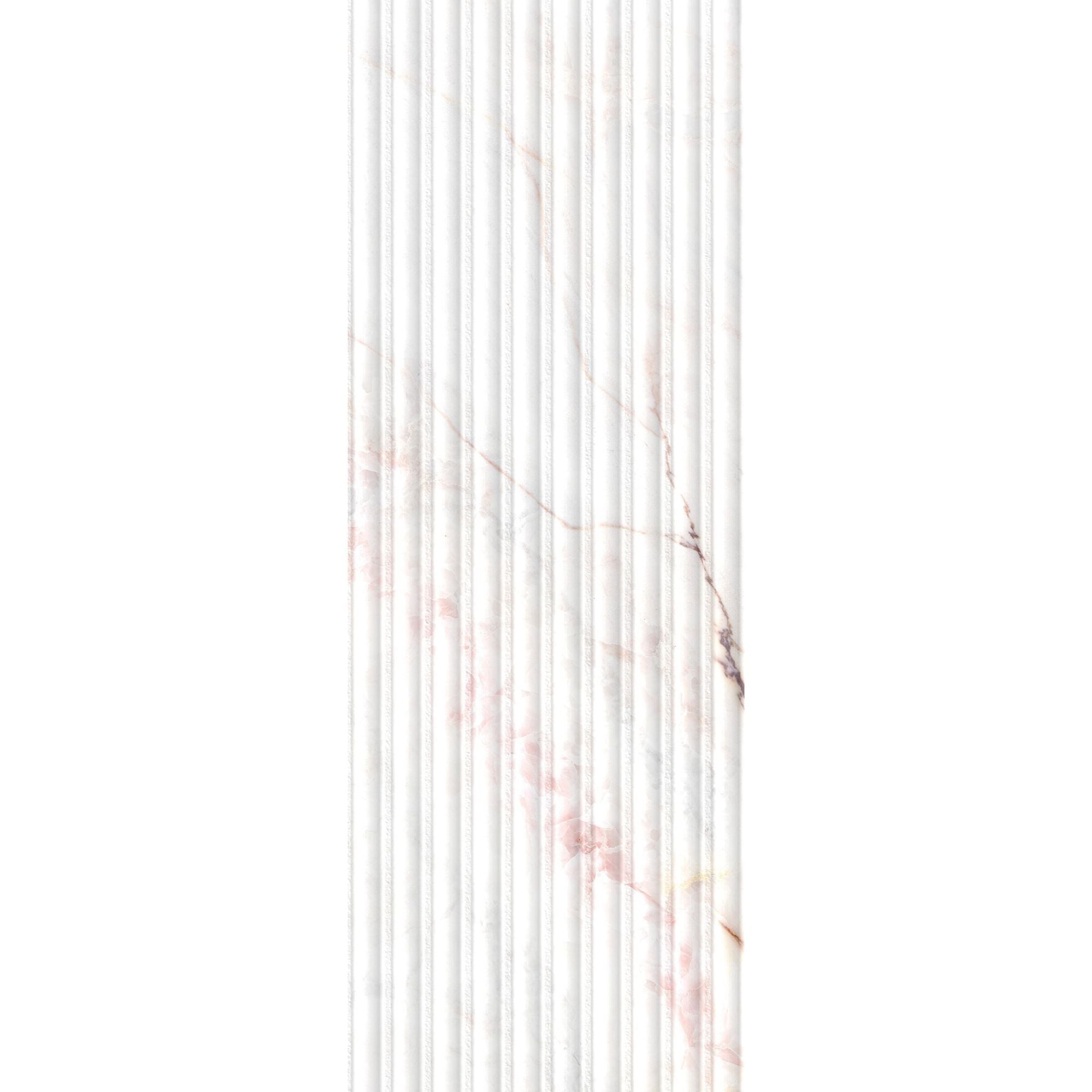 Dahlia White 4D Decor Marble Effect Tile 33x100cm Matt Deluxe Bathrooms