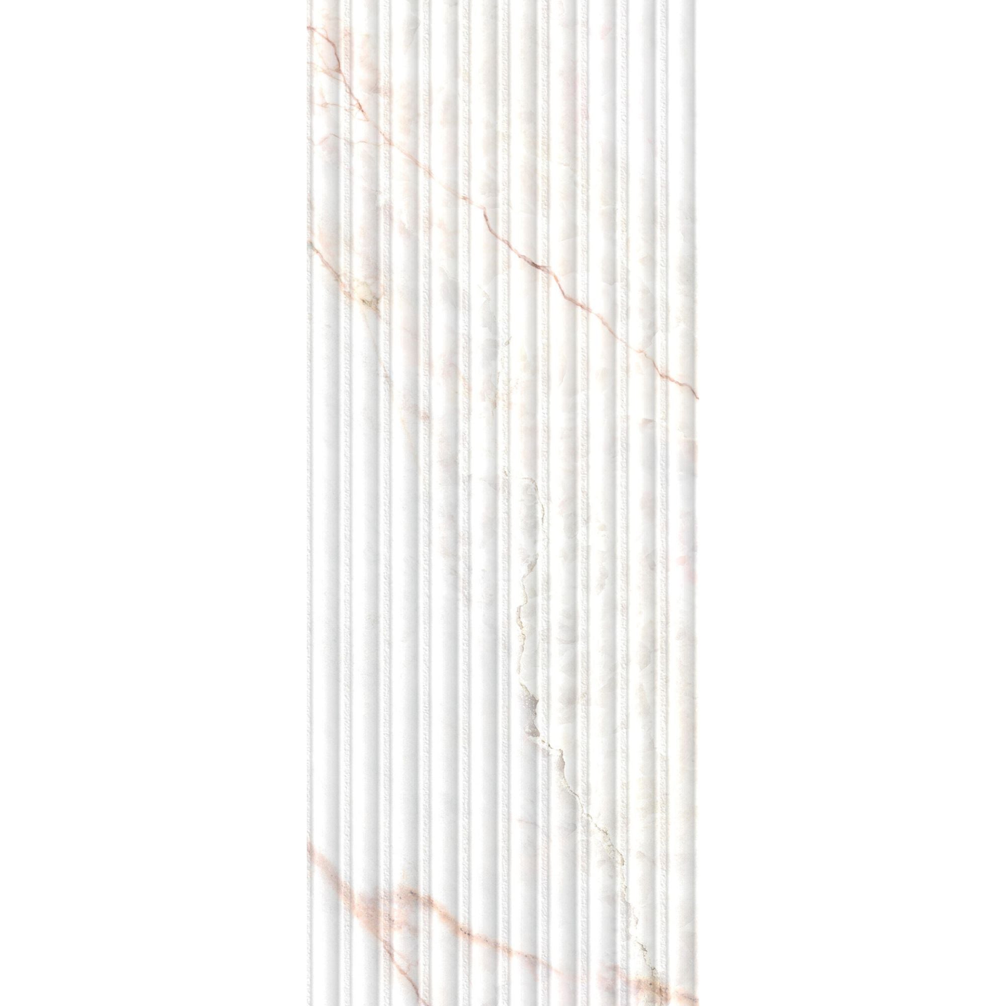 Dahlia White 4D Decor Marble Effect Tile 33x100cm Matt Deluxe Bathrooms