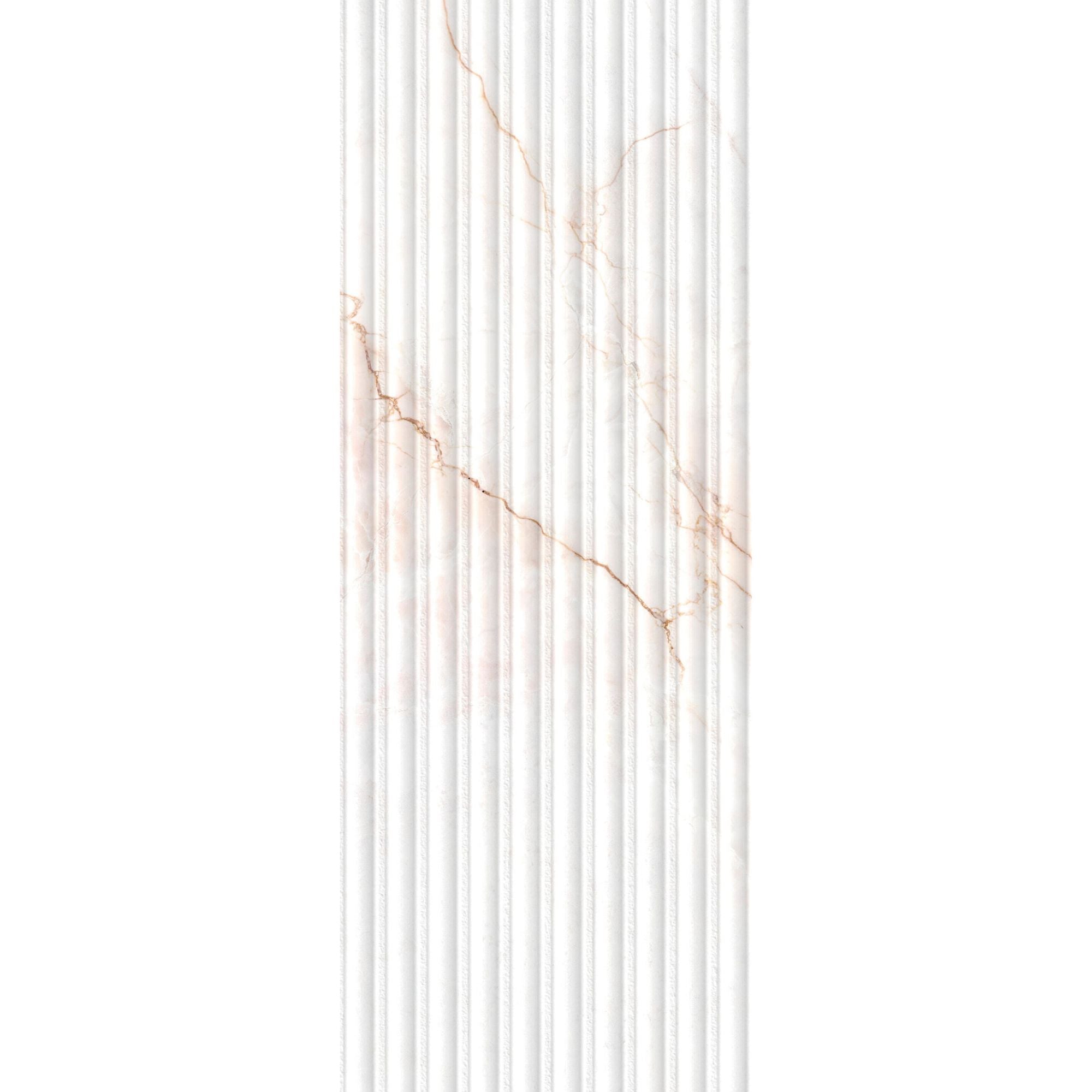 Dahlia White 4D Decor Marble Effect Tile 33x100cm Matt Deluxe Bathrooms