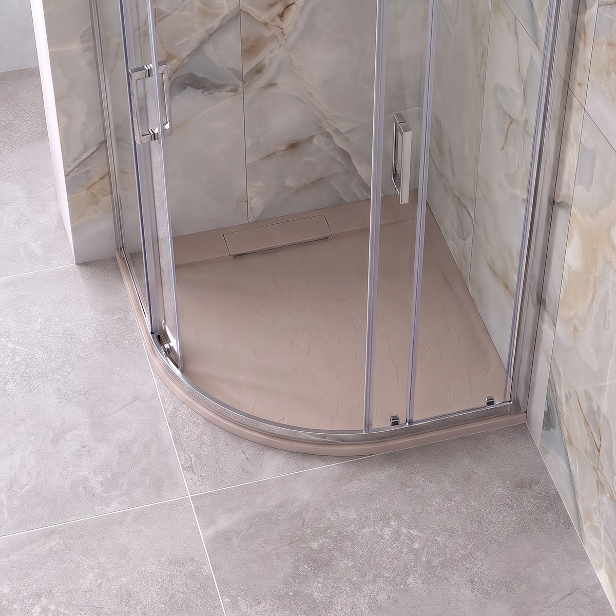 Serenity Quad Non-Slip Slate Shower Tray sand