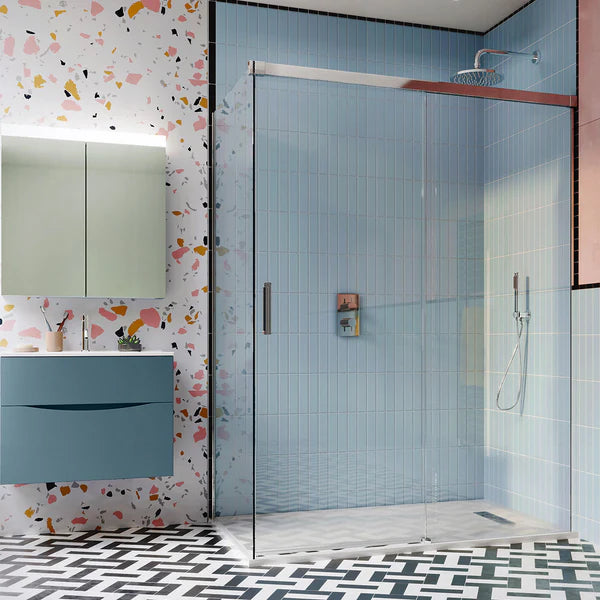 Crosswater DESIGN 1100mm Single Sliding Shower Door With Soft Close Mechanism - Silver