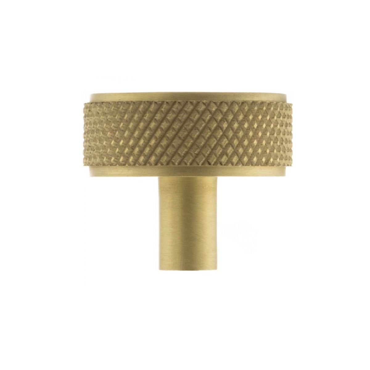 Designer Knurled Vanity Unit Knob Single Satin Brass