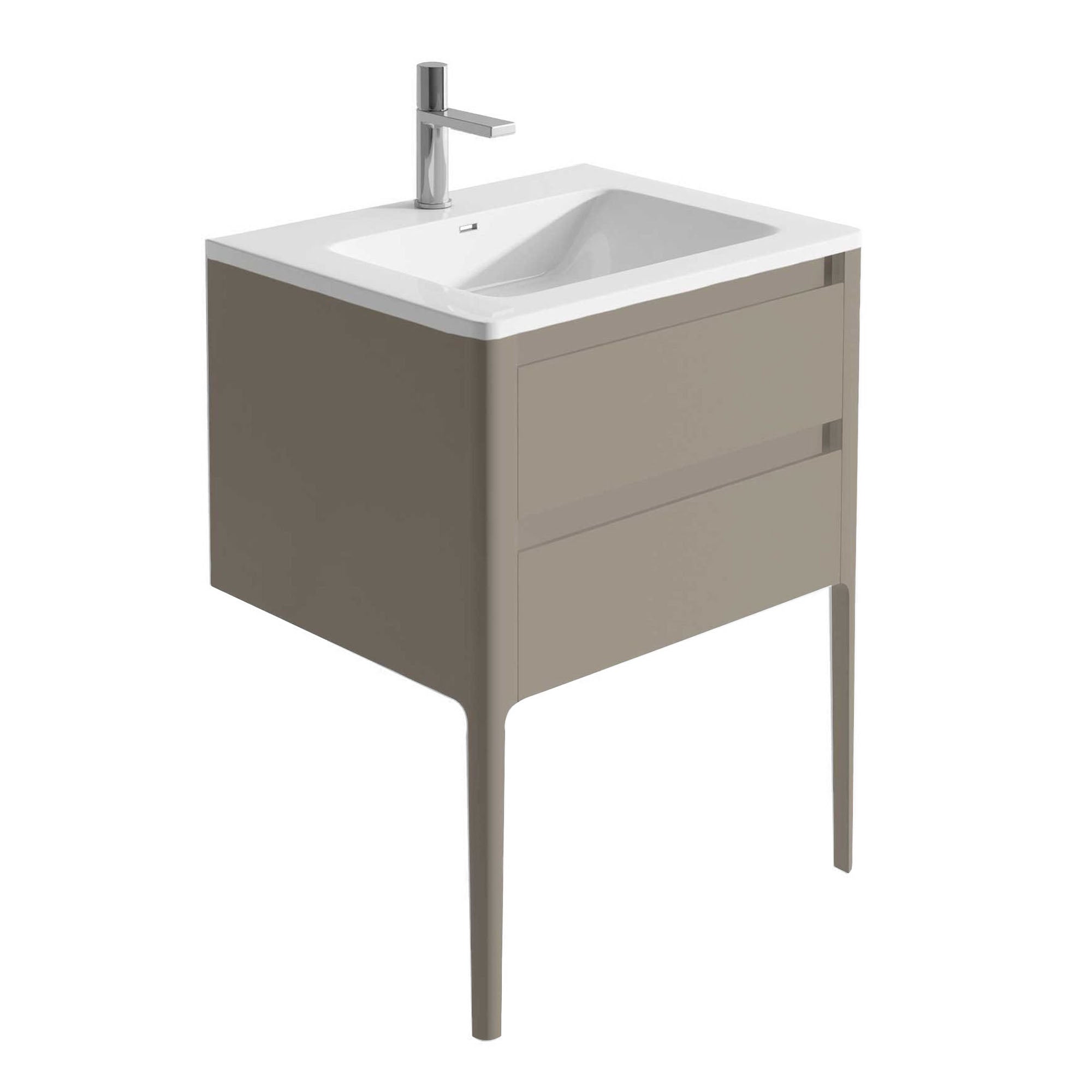 doro ii wall mounted vanity unit with basin 600 french blush