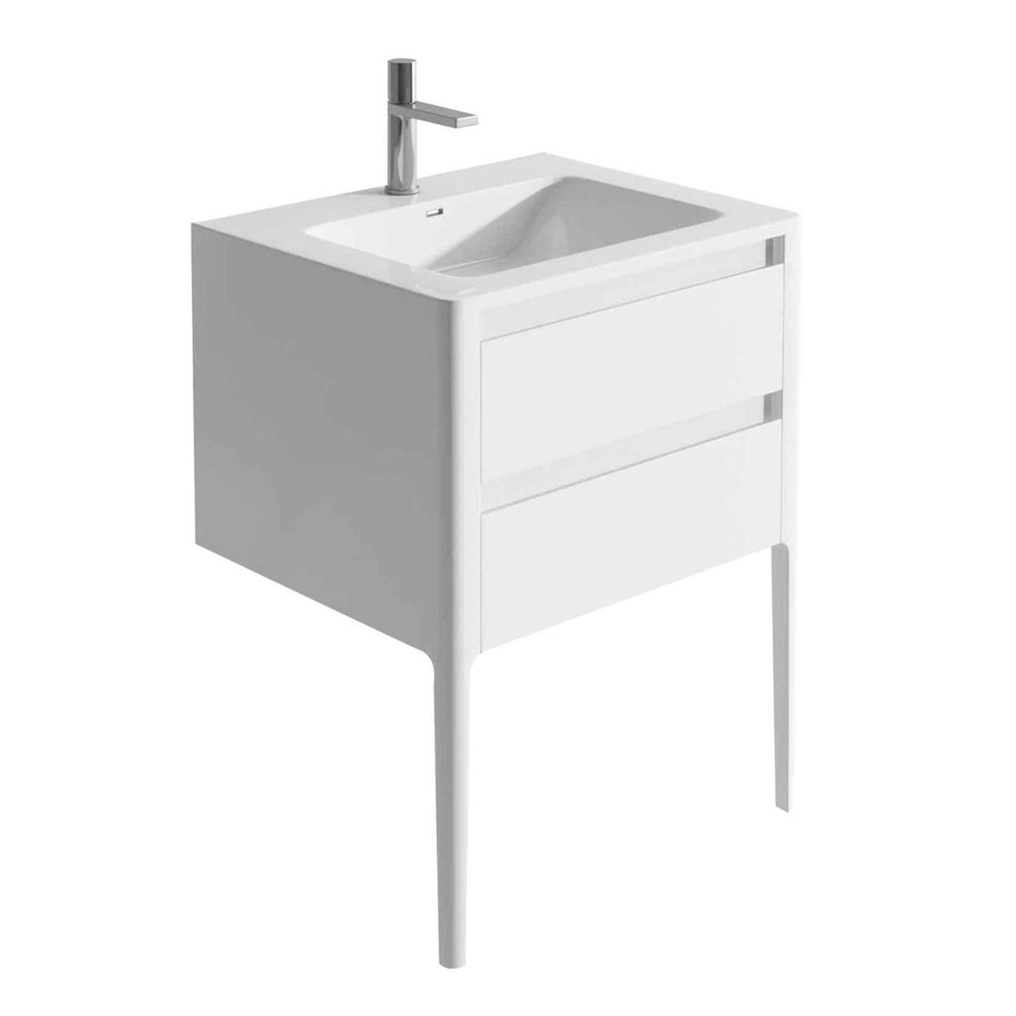 doro ii wall mounted vanity unit with basin 600 white