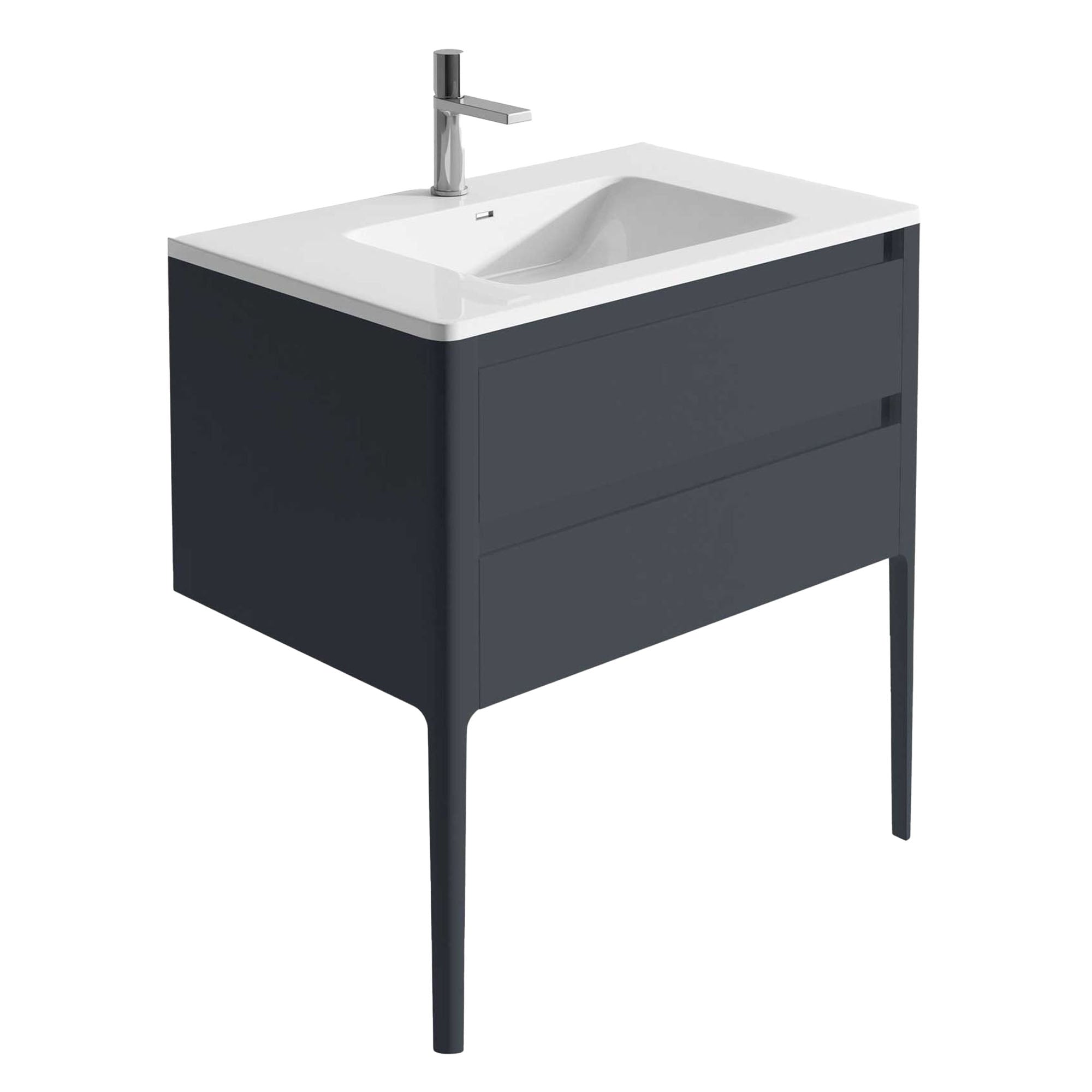 doro ii wall mounted vanity unit with basin 800 slate grey