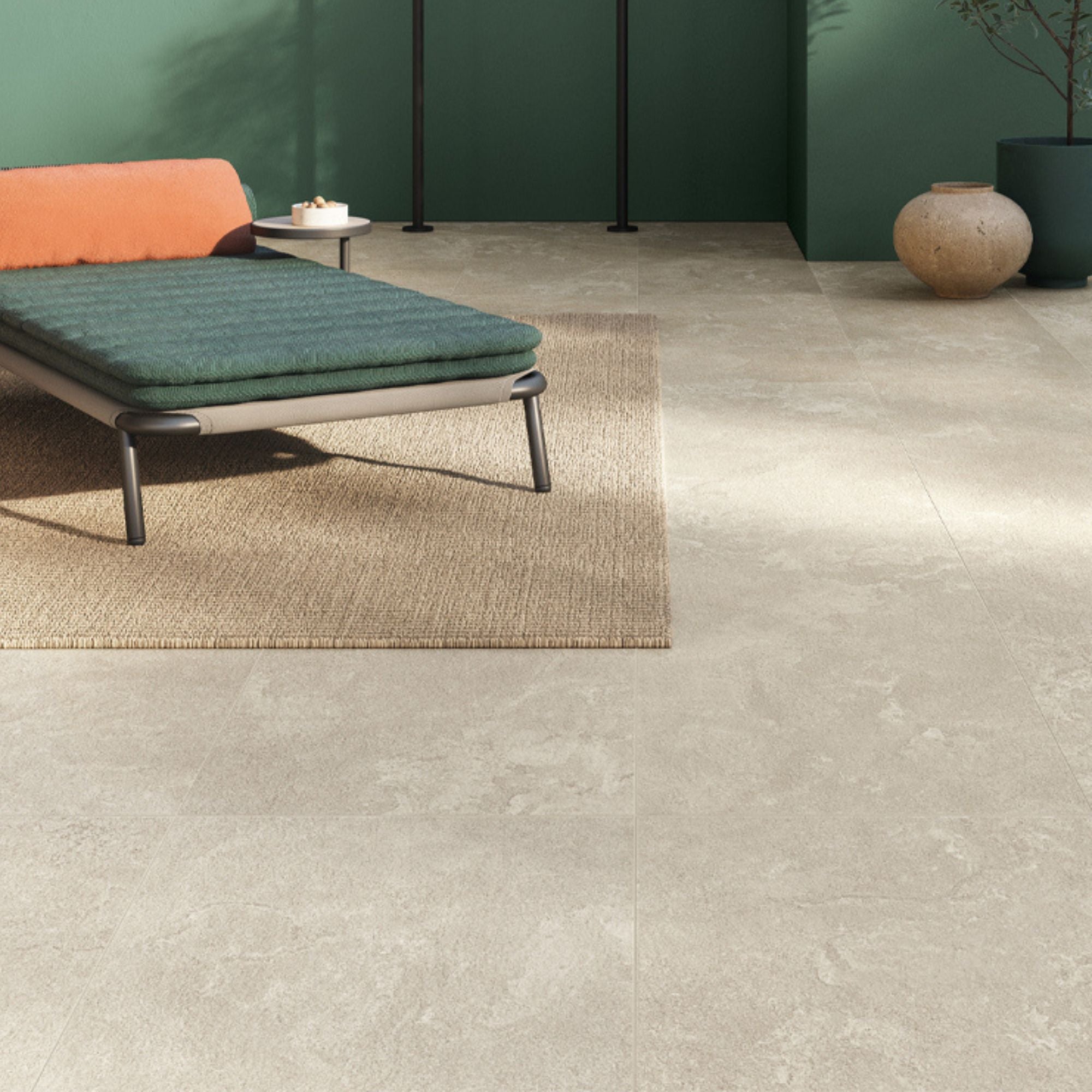 Dorset Beige Stone Effect Cross Cut Porcelain Tile 60x120cm Matt