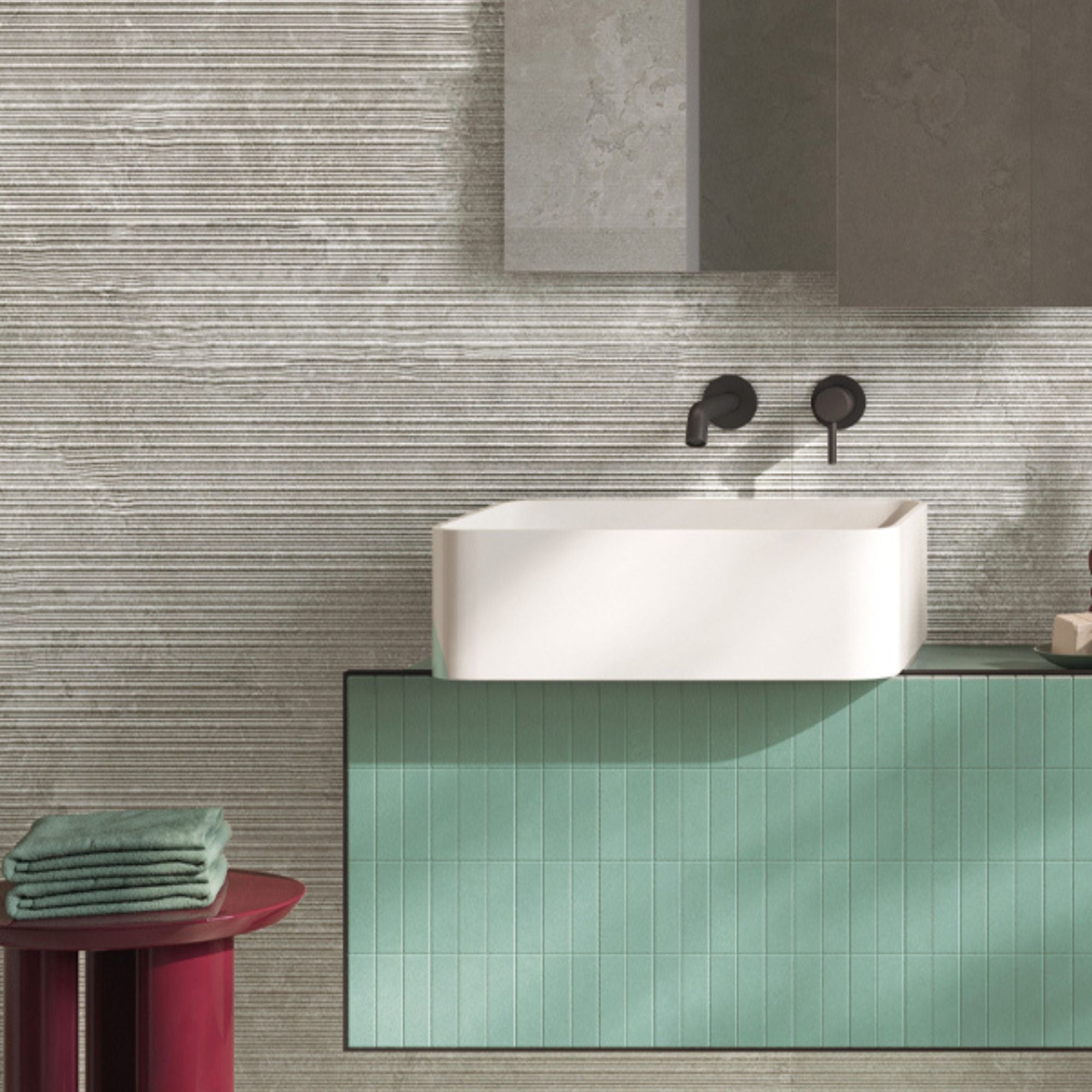 Dorset Cenere Fluted Decor Cross Cut Porcelain Tile 60x120cm Matt