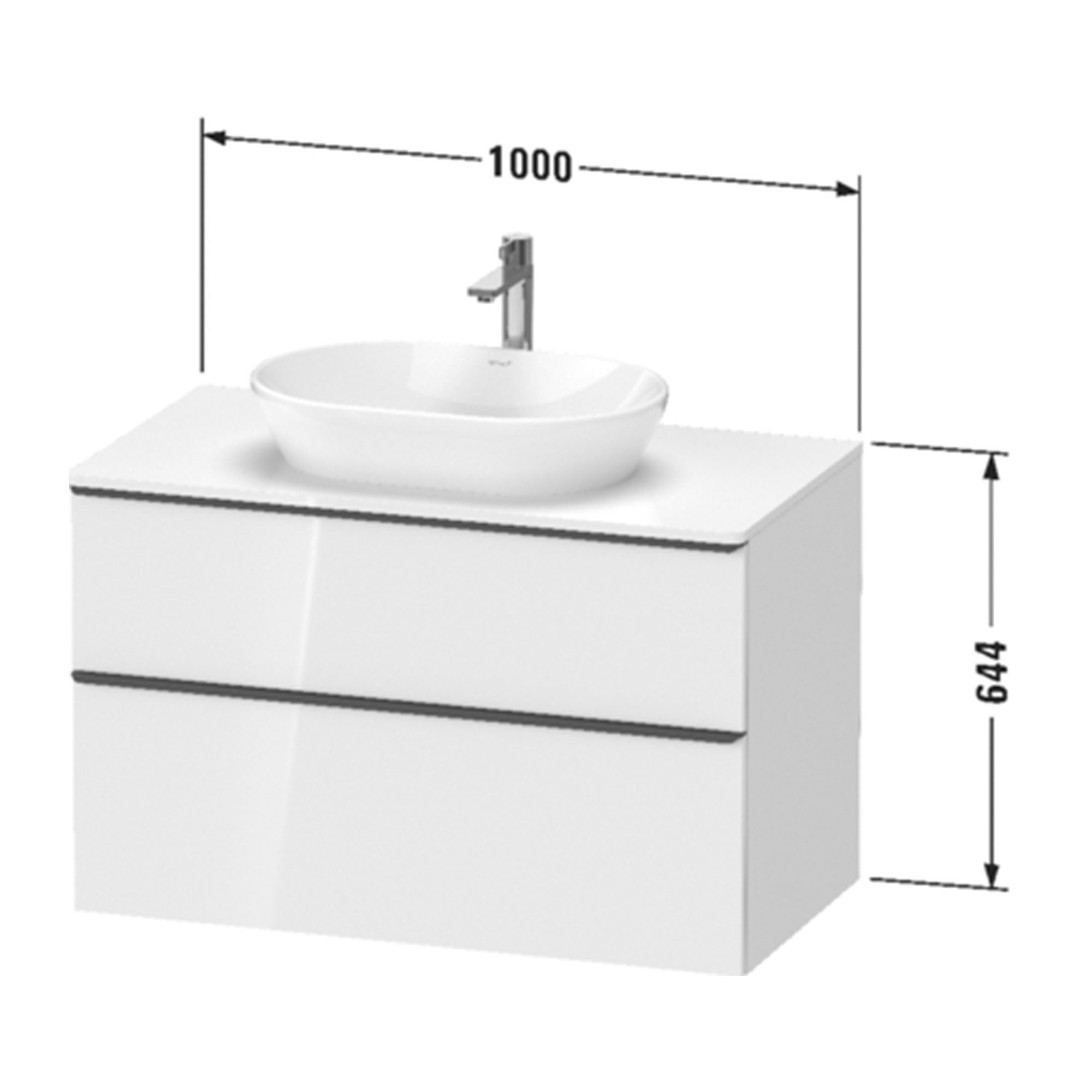 duravit d-neo 1000 wall mounted vanity unit with worktop