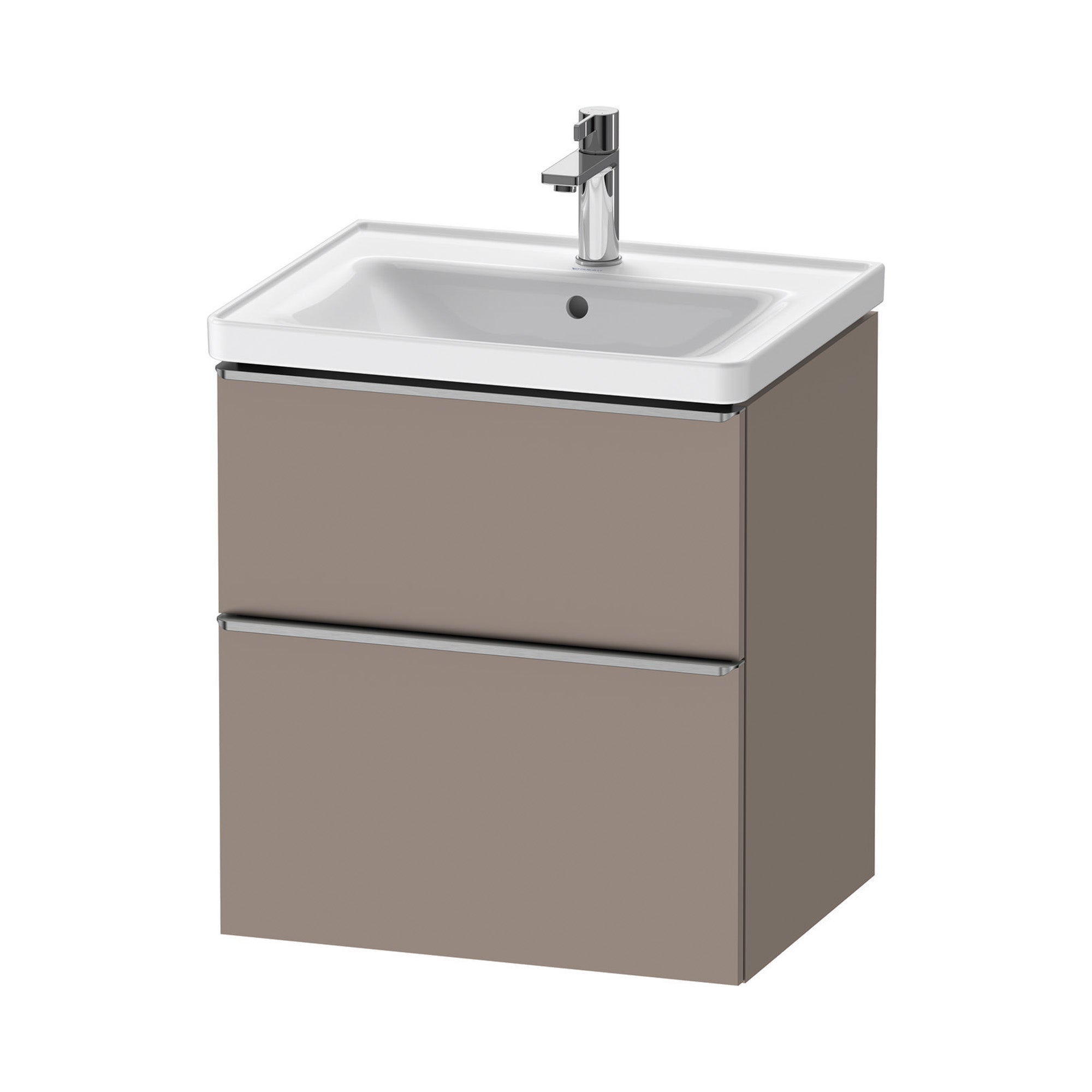 duravit d-neo 600 wall mounted vanity unit with d-neo basin basalt stainless steel handles