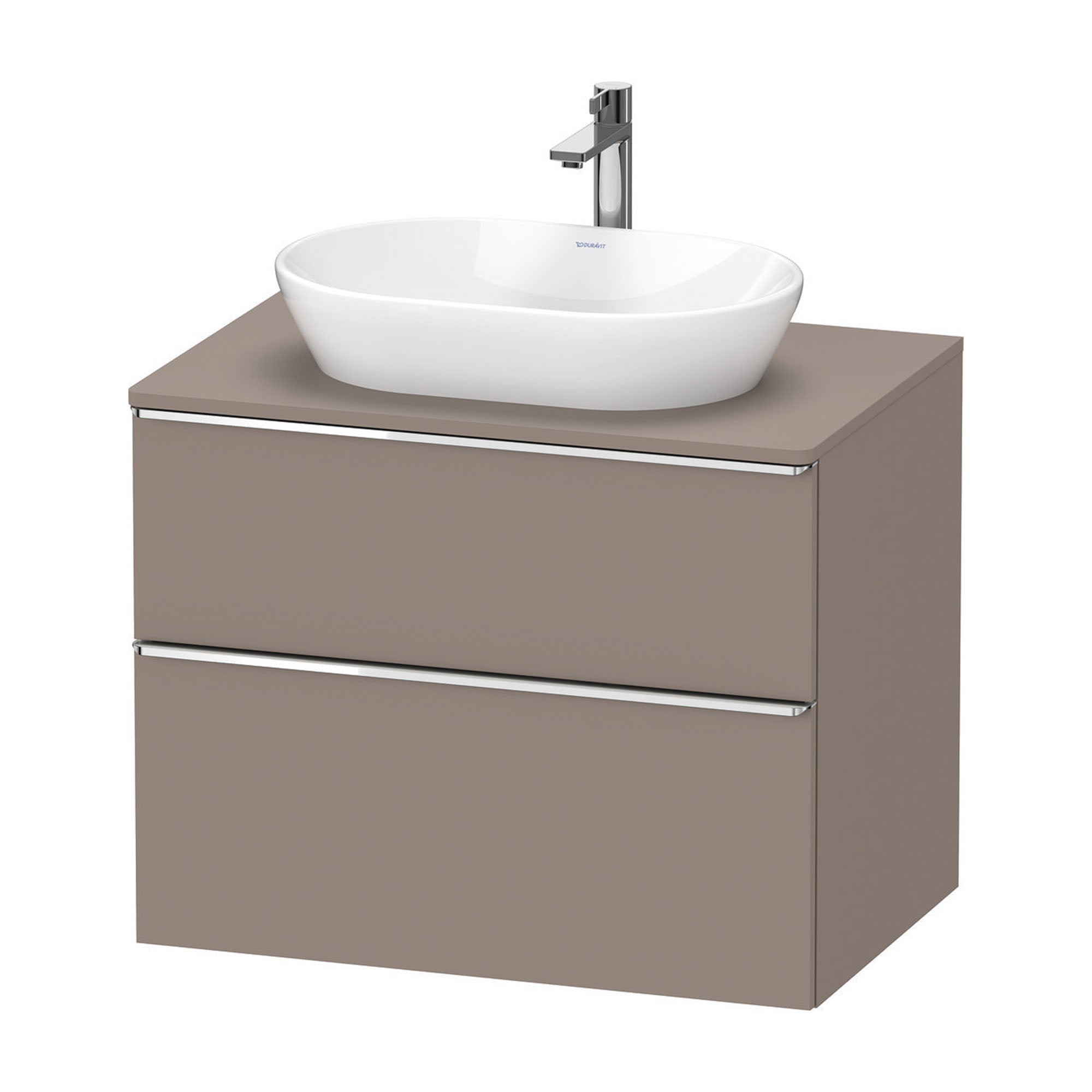 duravit d-neo 800 wall mounted vanity unit with worktop basalt chrome handles