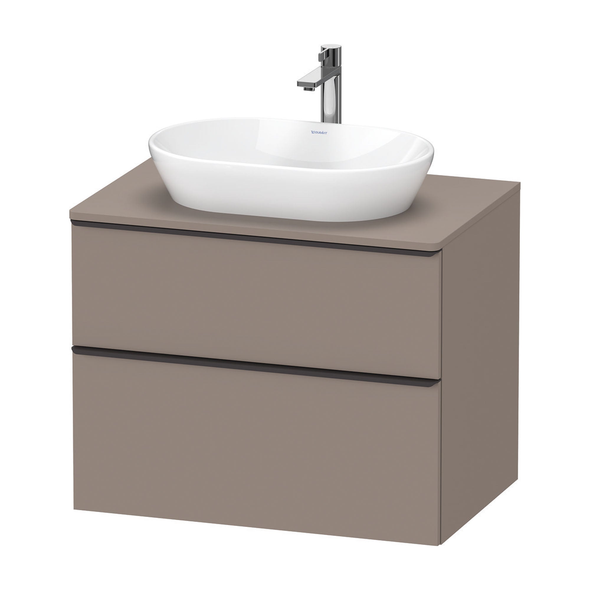 duravit d-neo 800 wall mounted vanity unit with worktop basalt diamond black handles