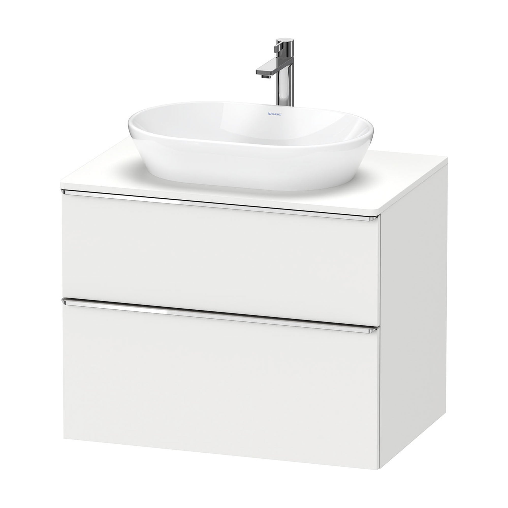 duravit d-neo 800 wall mounted vanity unit with worktop matt white chrome handles