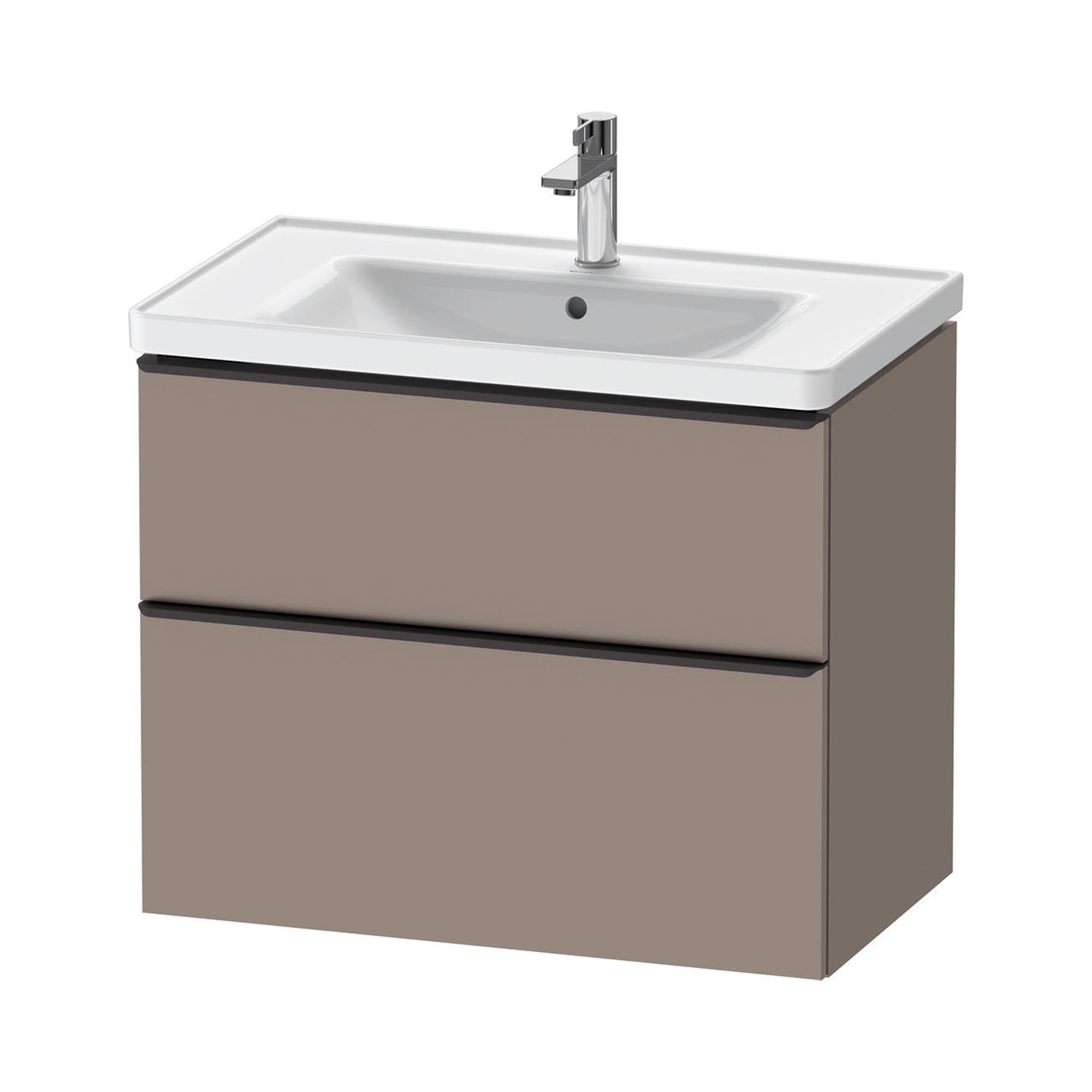 duravit d-neo 800mm wall mounted vanity unit with d-neo basin basalt diamond black handles