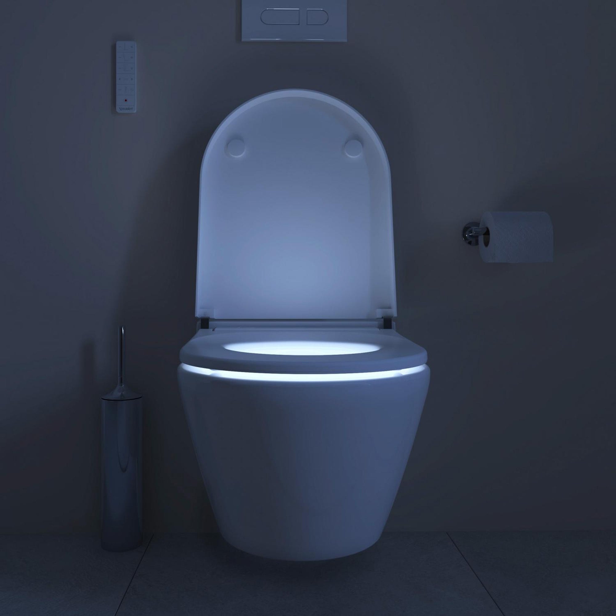 Duravit Sensowash D-Neo Rimless Wall Mounted Shower WC With Soft Close Toilet Seat Night Light
