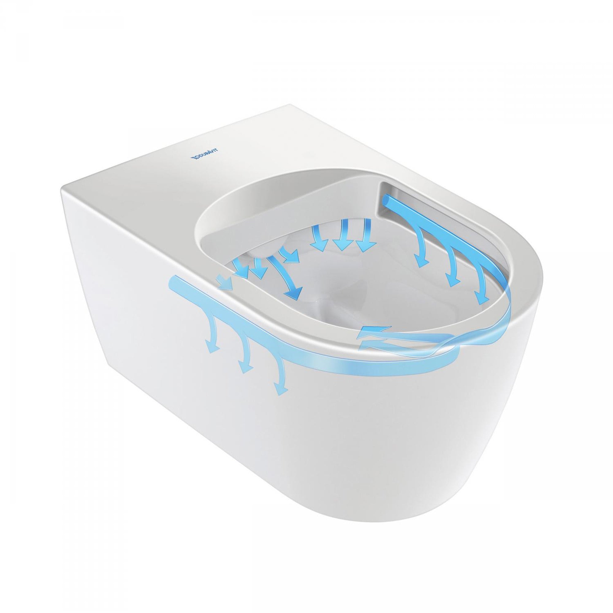 Duravit Sensowash D-Neo Rimless Wall Mounted Shower WC With Soft Close Toilet Seat Water Flow