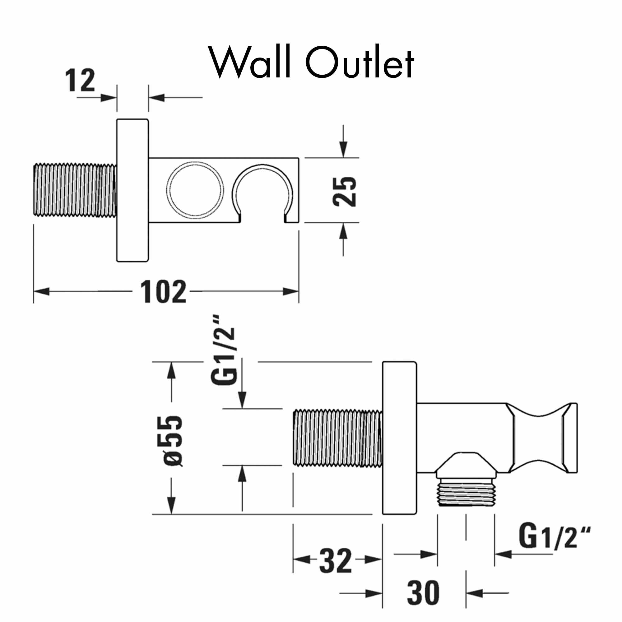 duravit shower wall outlet dimensions