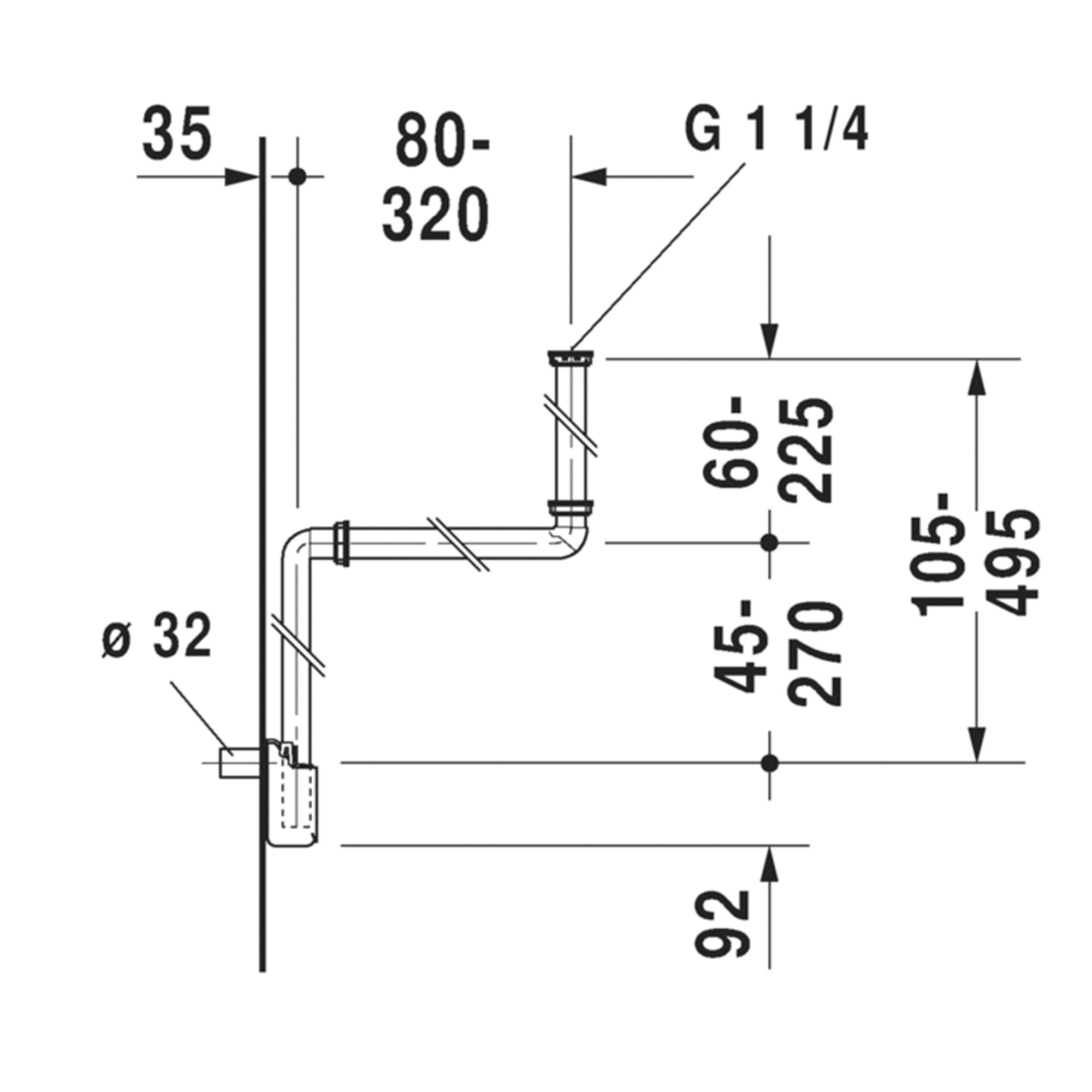 duravit space saving siphon kit