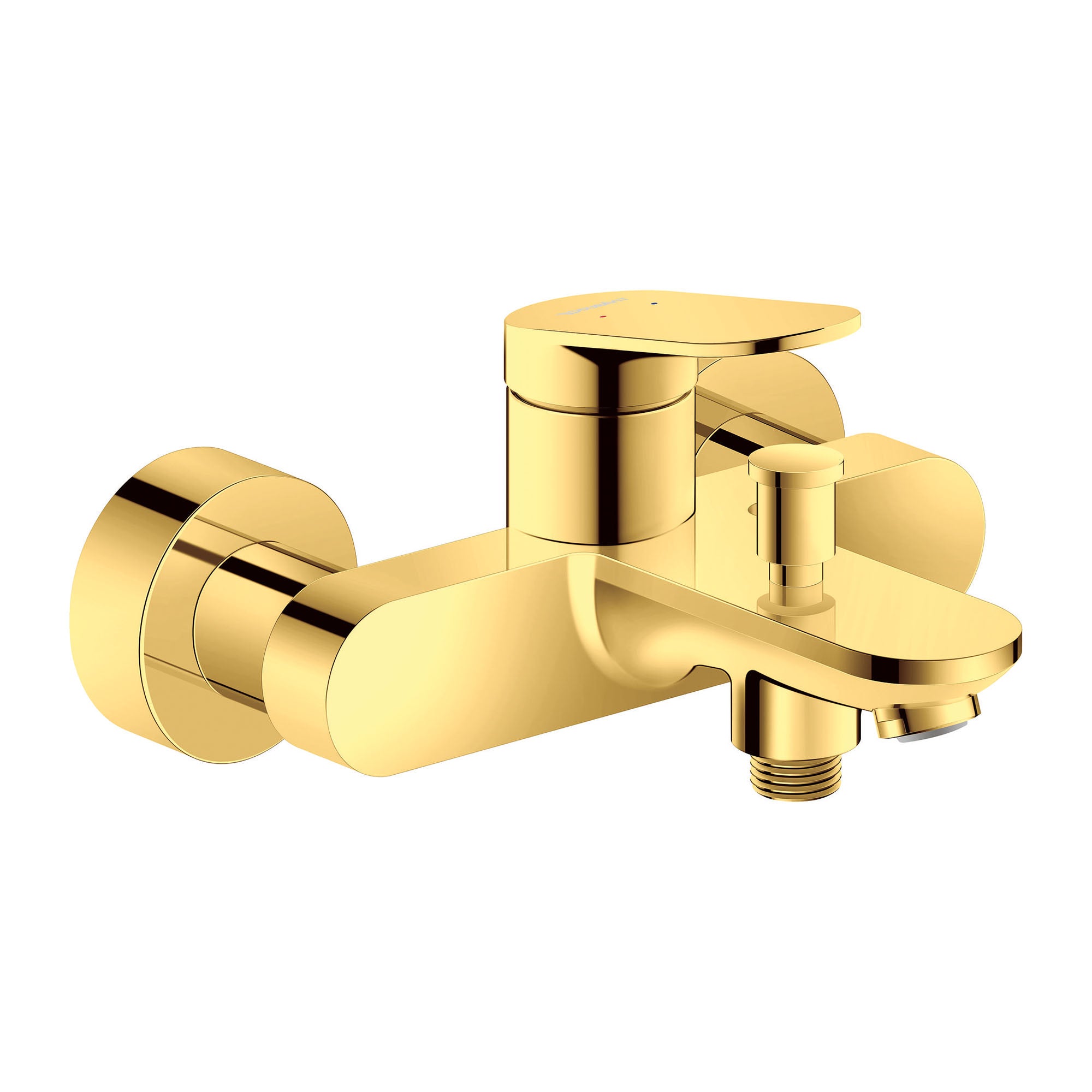 duravit wave wall mounted 2 hole bath mixer tap polished gold