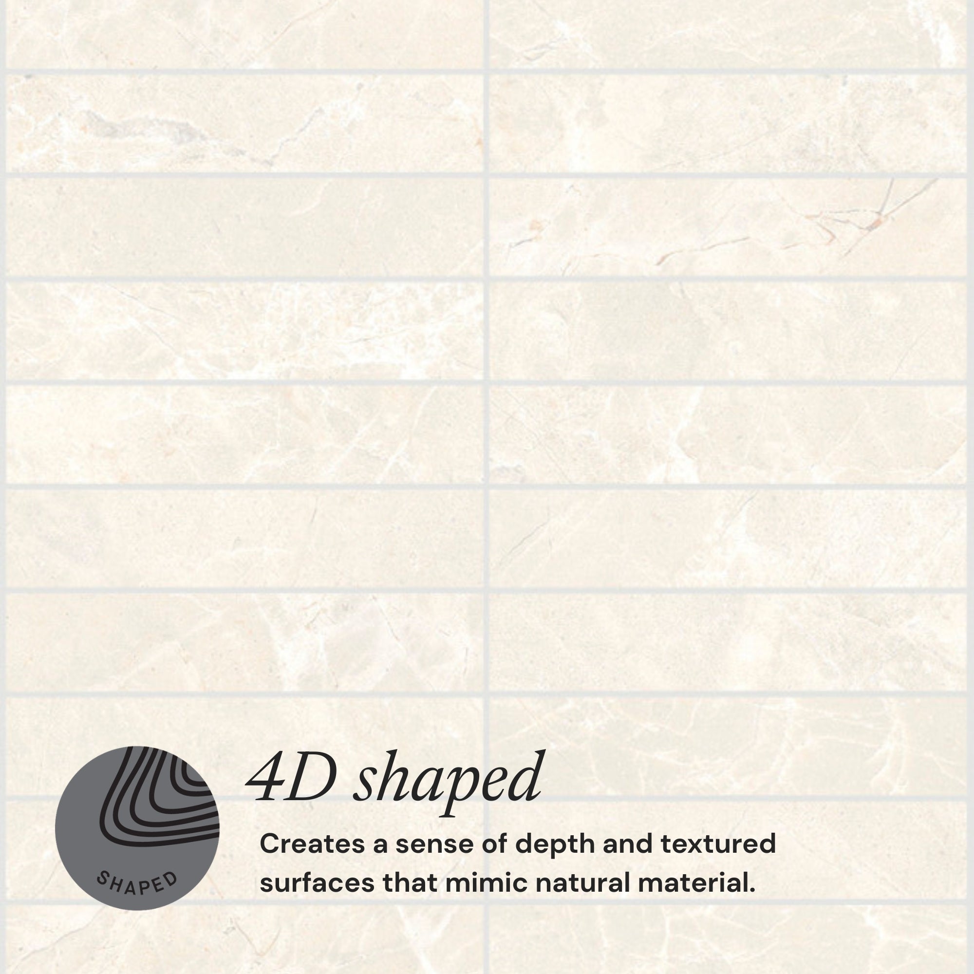 Eden Sand 4D Decor Stone Effect Wall Tile 33x100cm Matt