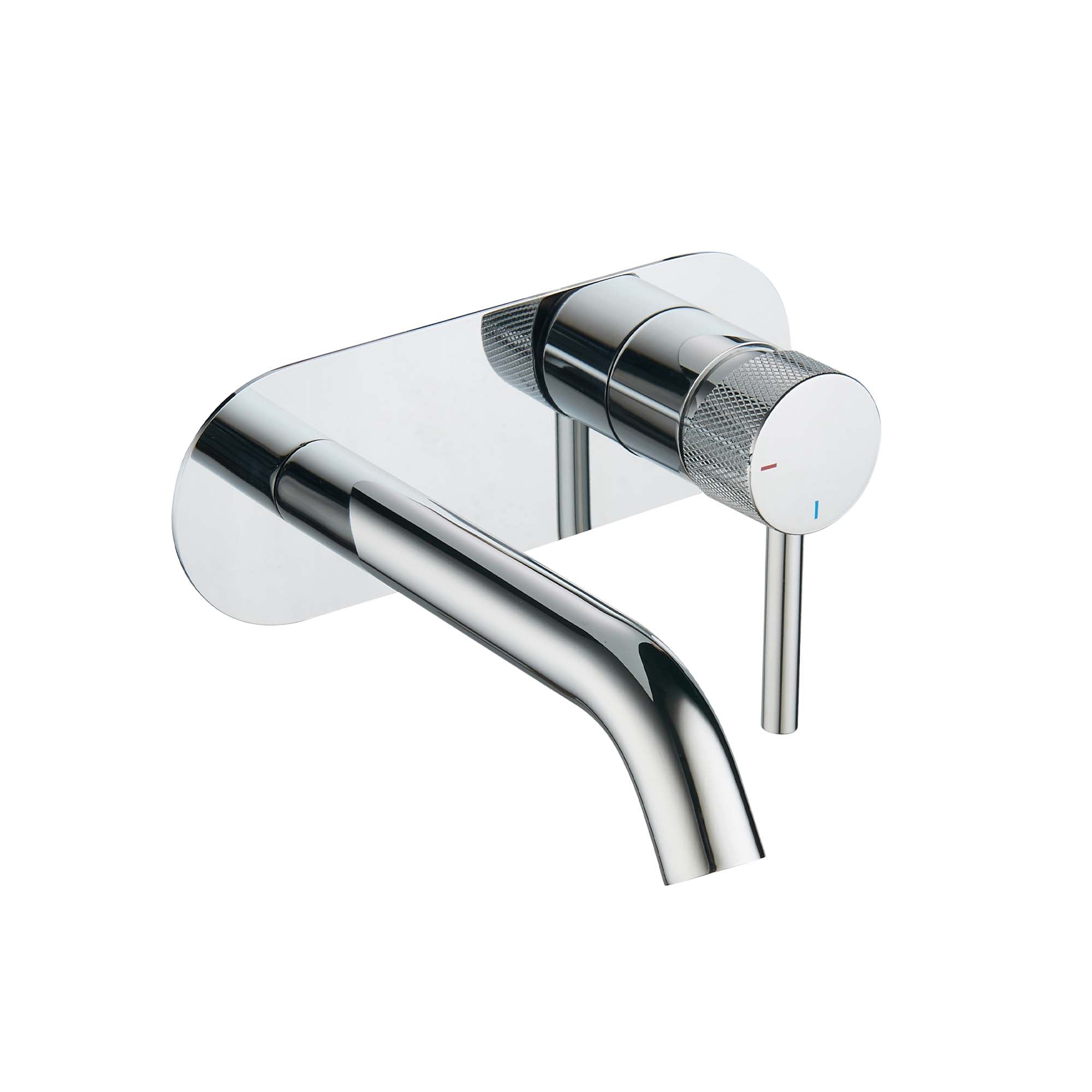 elliot 2 hole wall mounted round eco basin mixer chrome