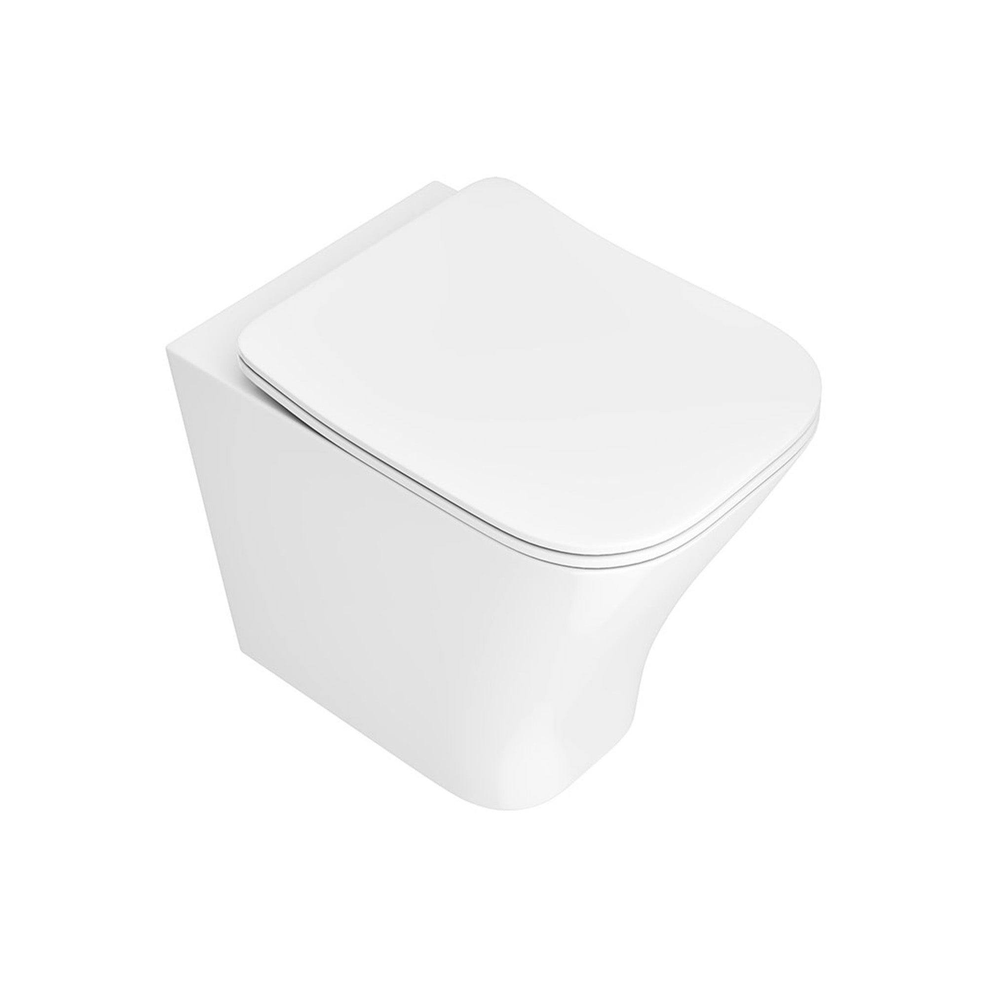 elliot back to wall toilet pan and square soft close seat white