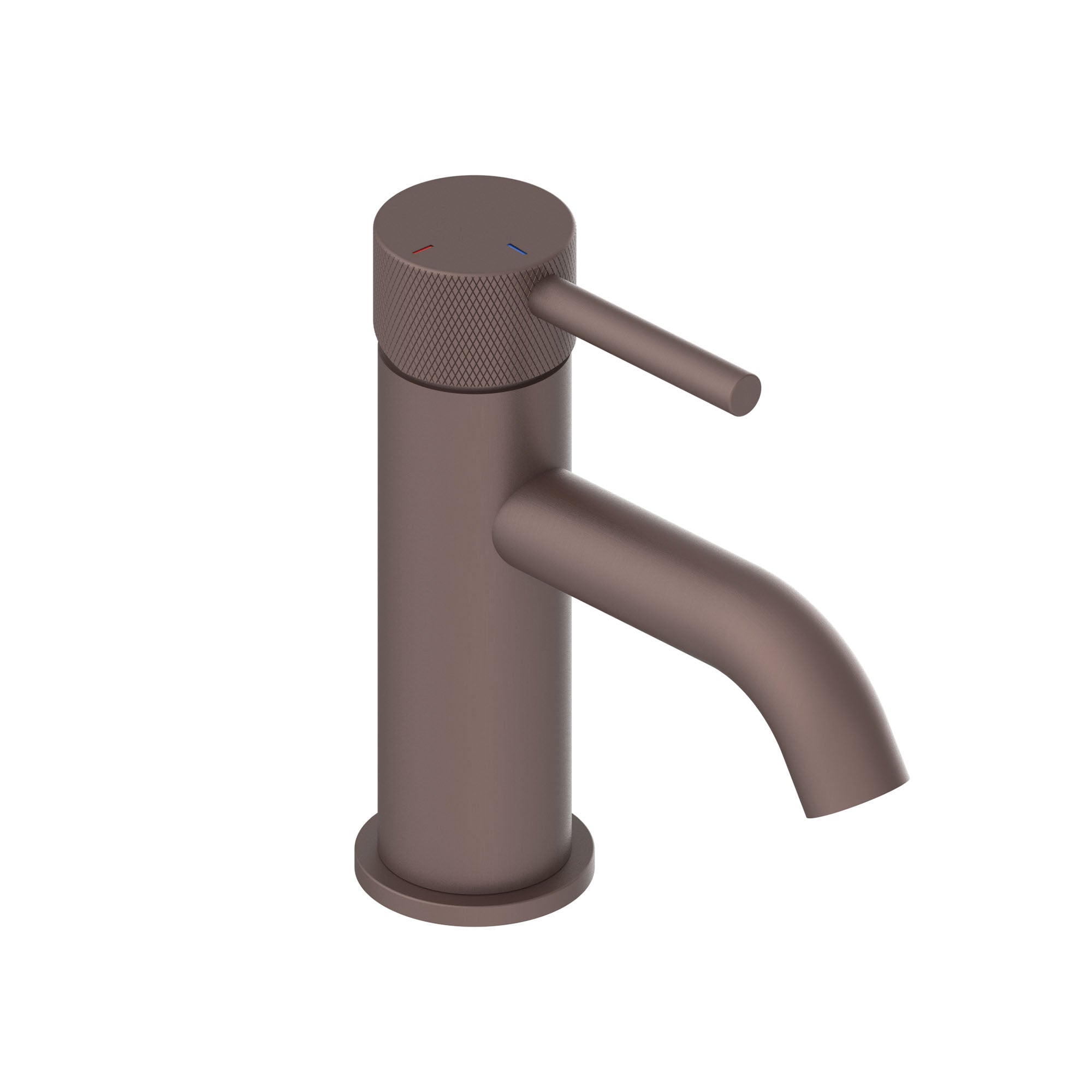 elliot round eco lever knurled basin mixer brushed bronze