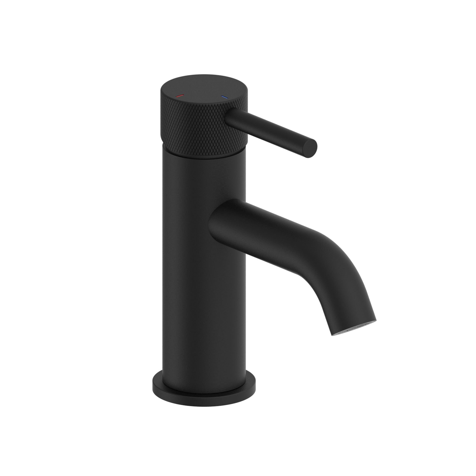 elliot round eco lever knurled basin mixer matt black