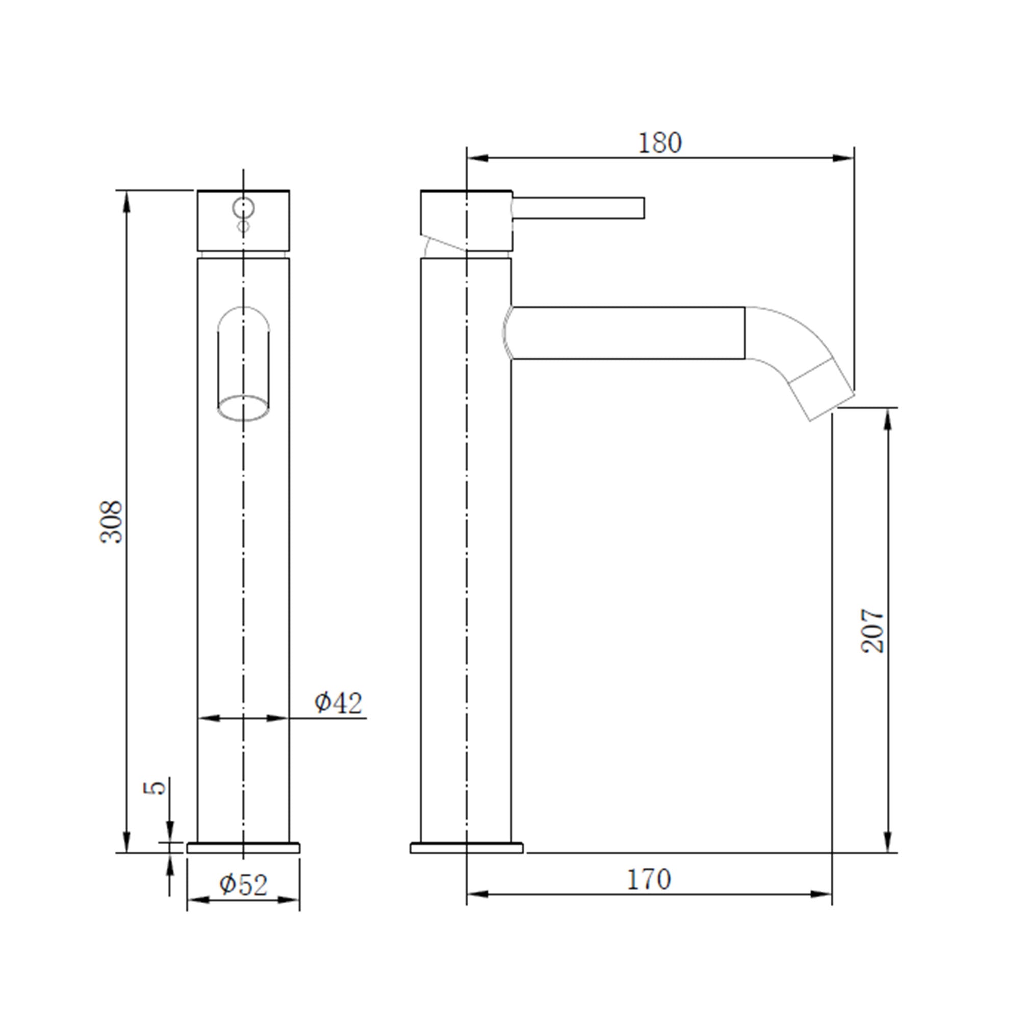 Elliot Tall Round Single Lever Basin Mixer