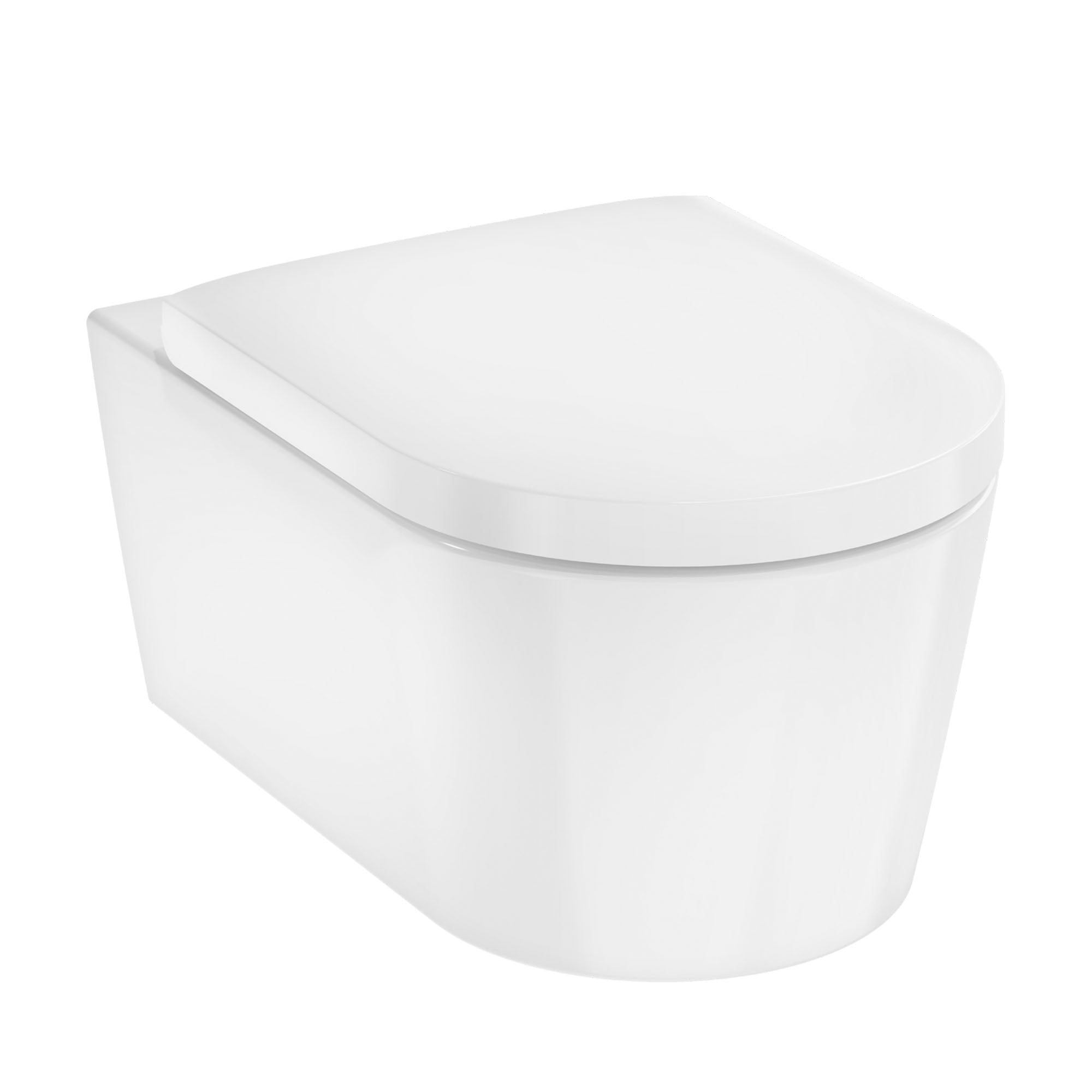 elupura s rimless wall mounted wc pan with soft close seat white gloss