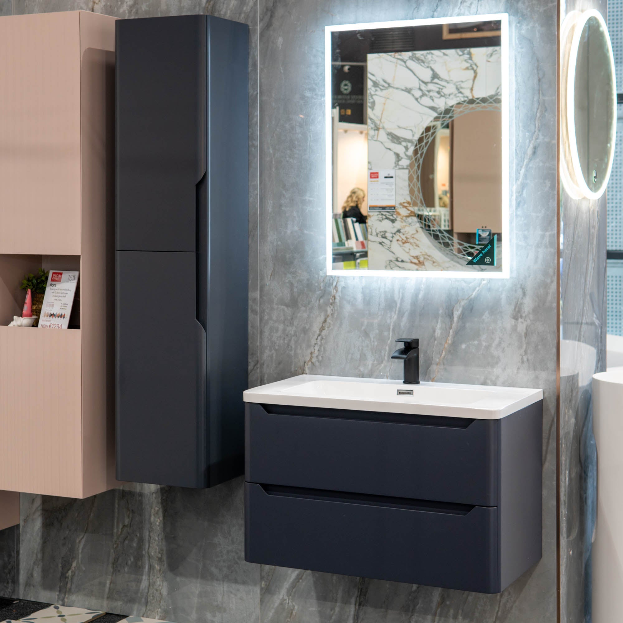 Granlusso™ Enzo Wall Mounted 2-Drawer Vanity Unit and Basin