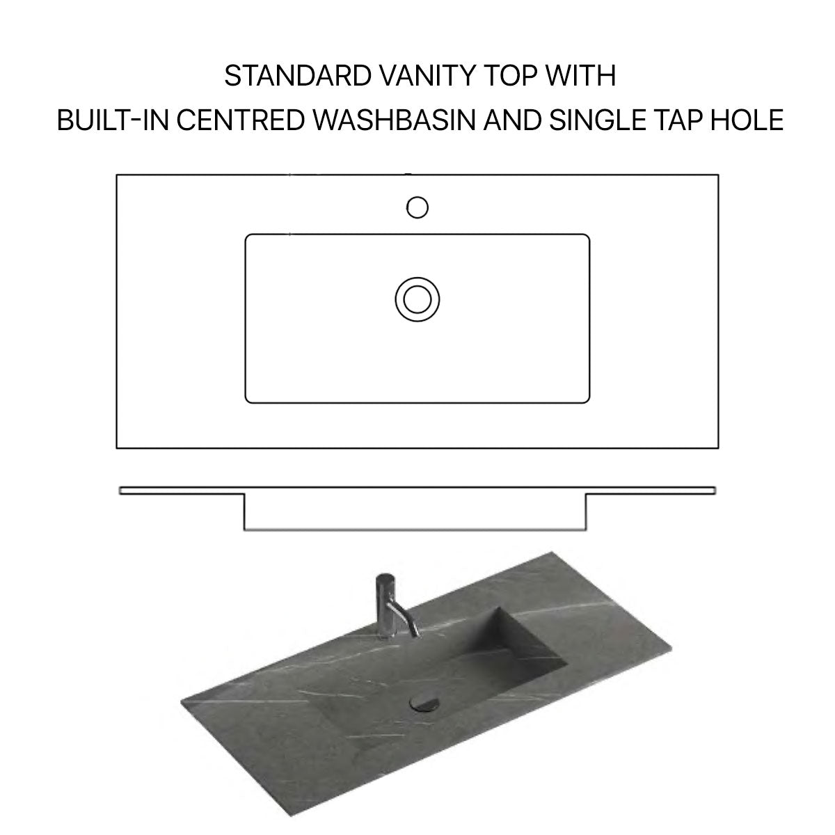 fiora pure vanity top dimension