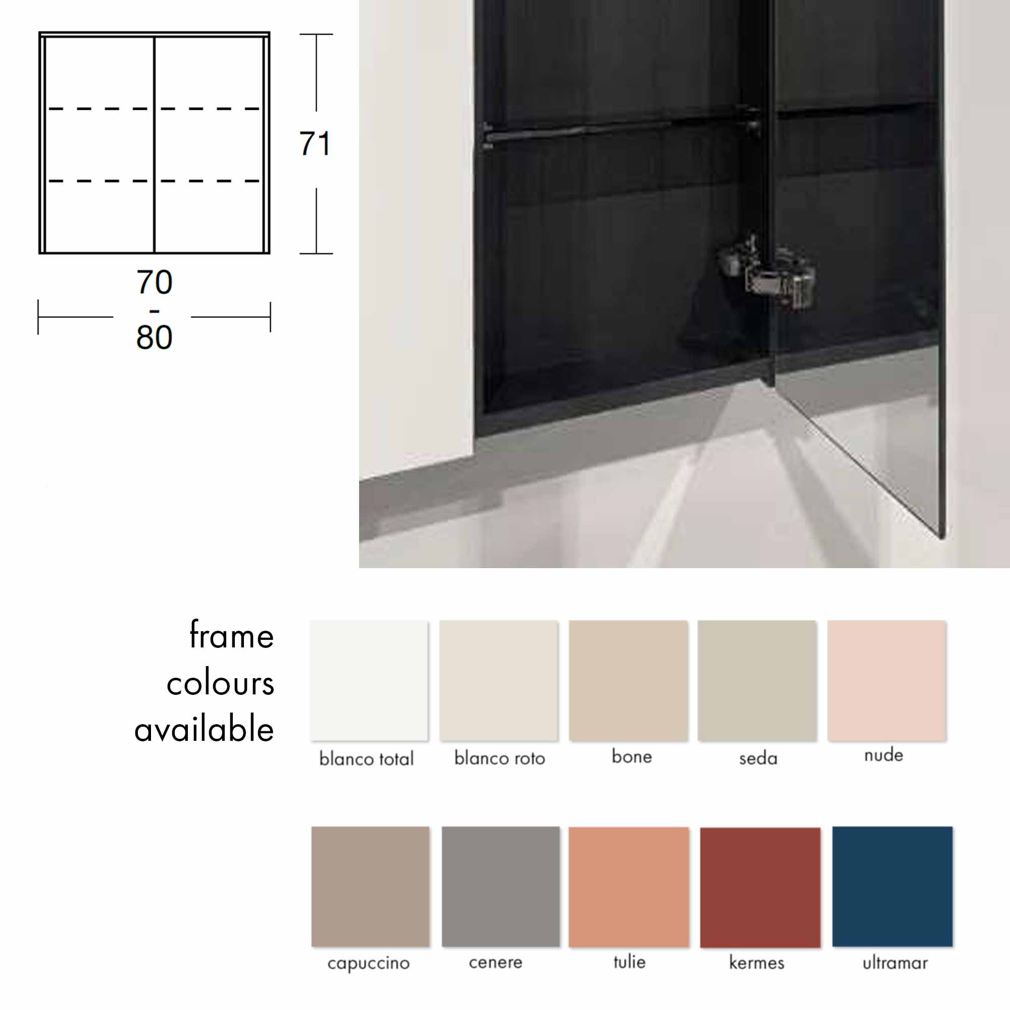 fiora qube bathroom mirror cabinet colours