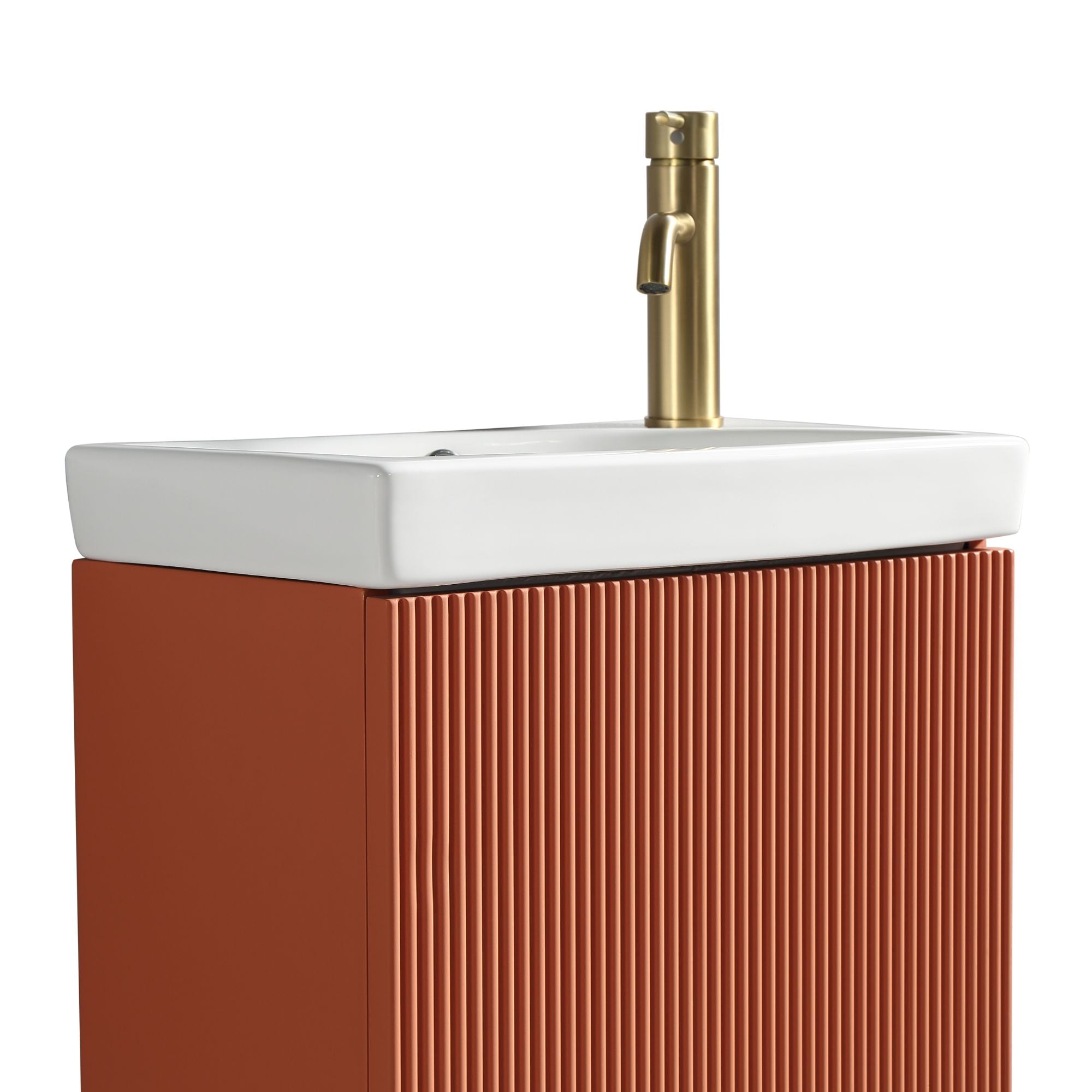 florence floorstanding cloakroom vanity unit with basin bruciata orange