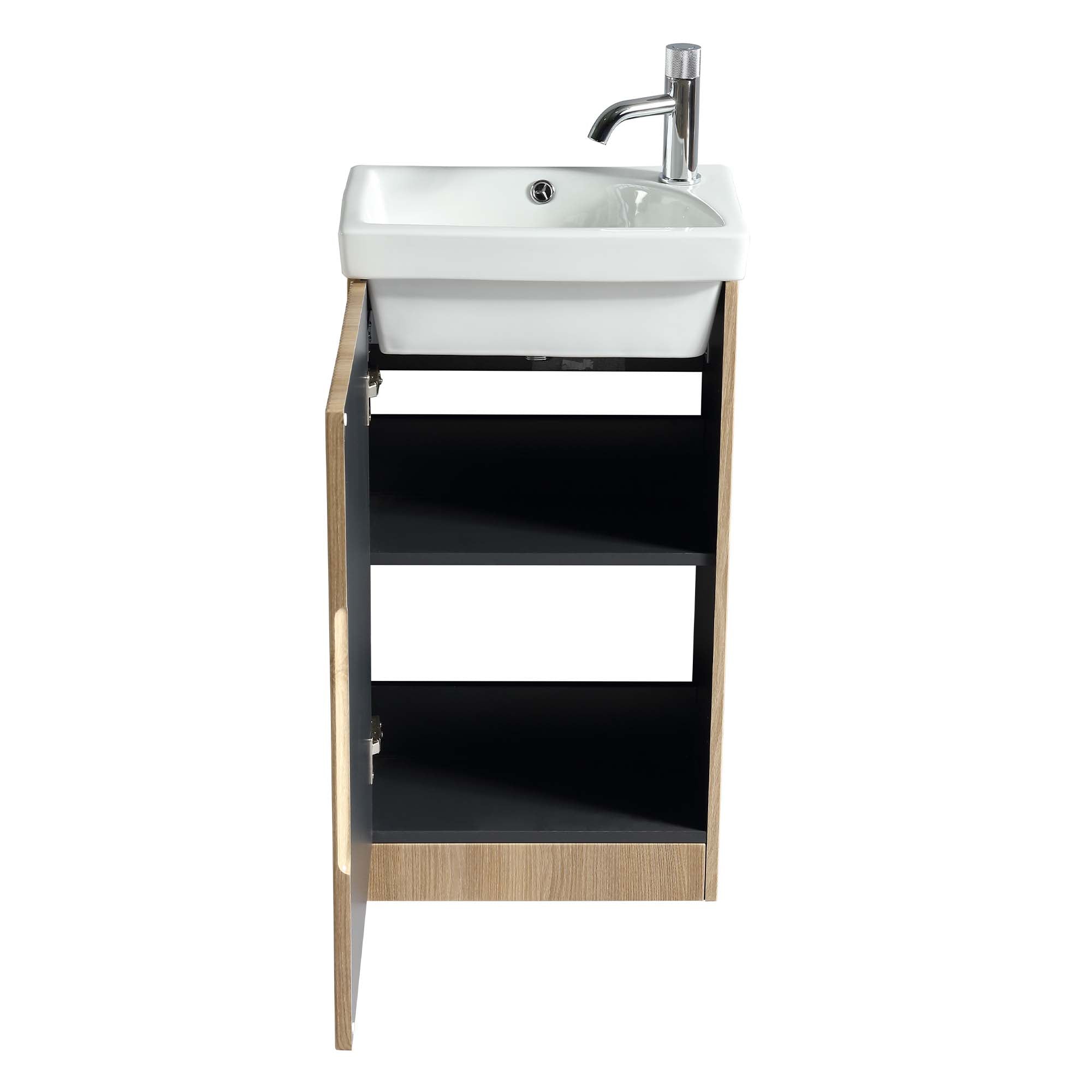 florence floorstanding cloakroom vanity unit with basin country oak