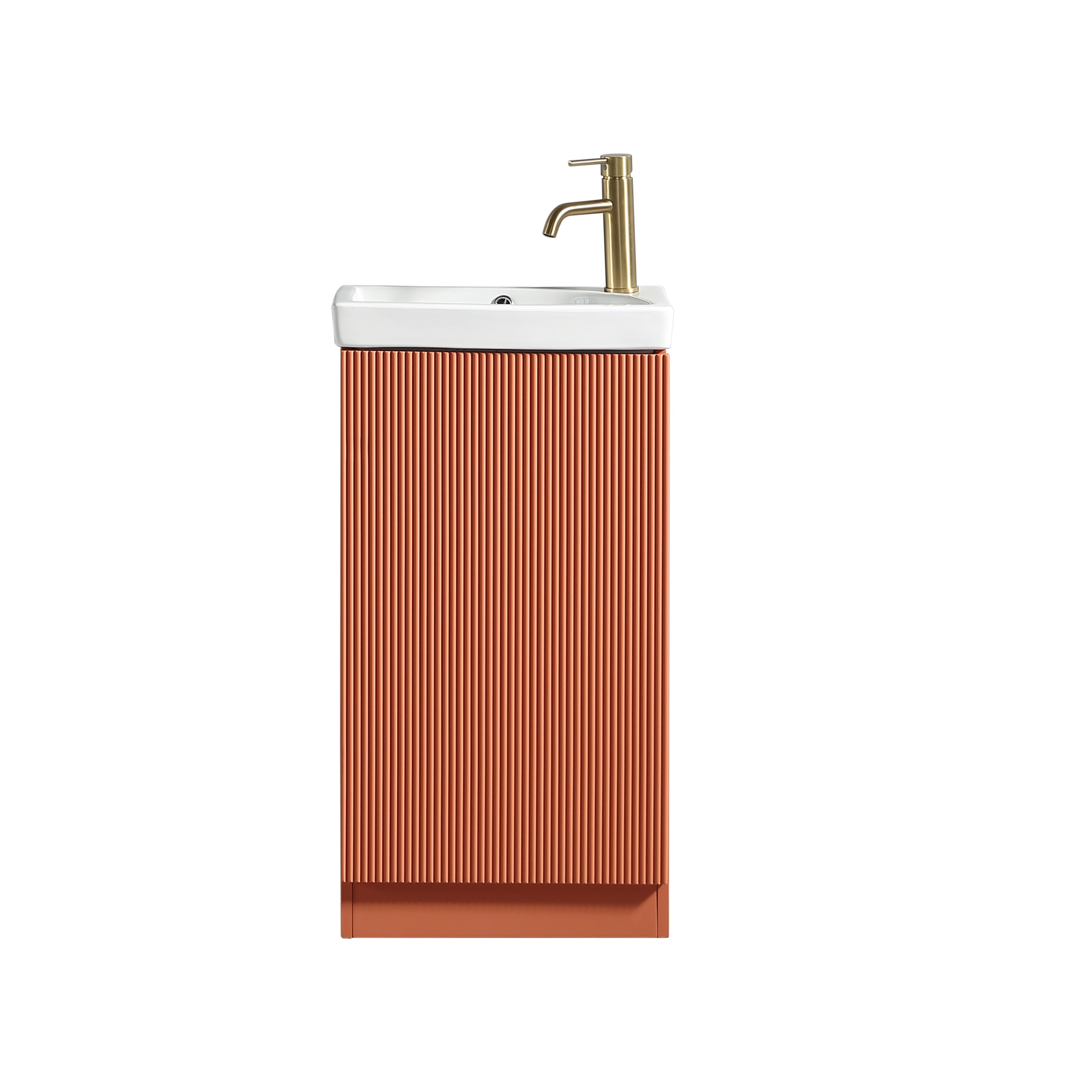 florence floorstanding cloakroom vanity unit with basin bruciata orange