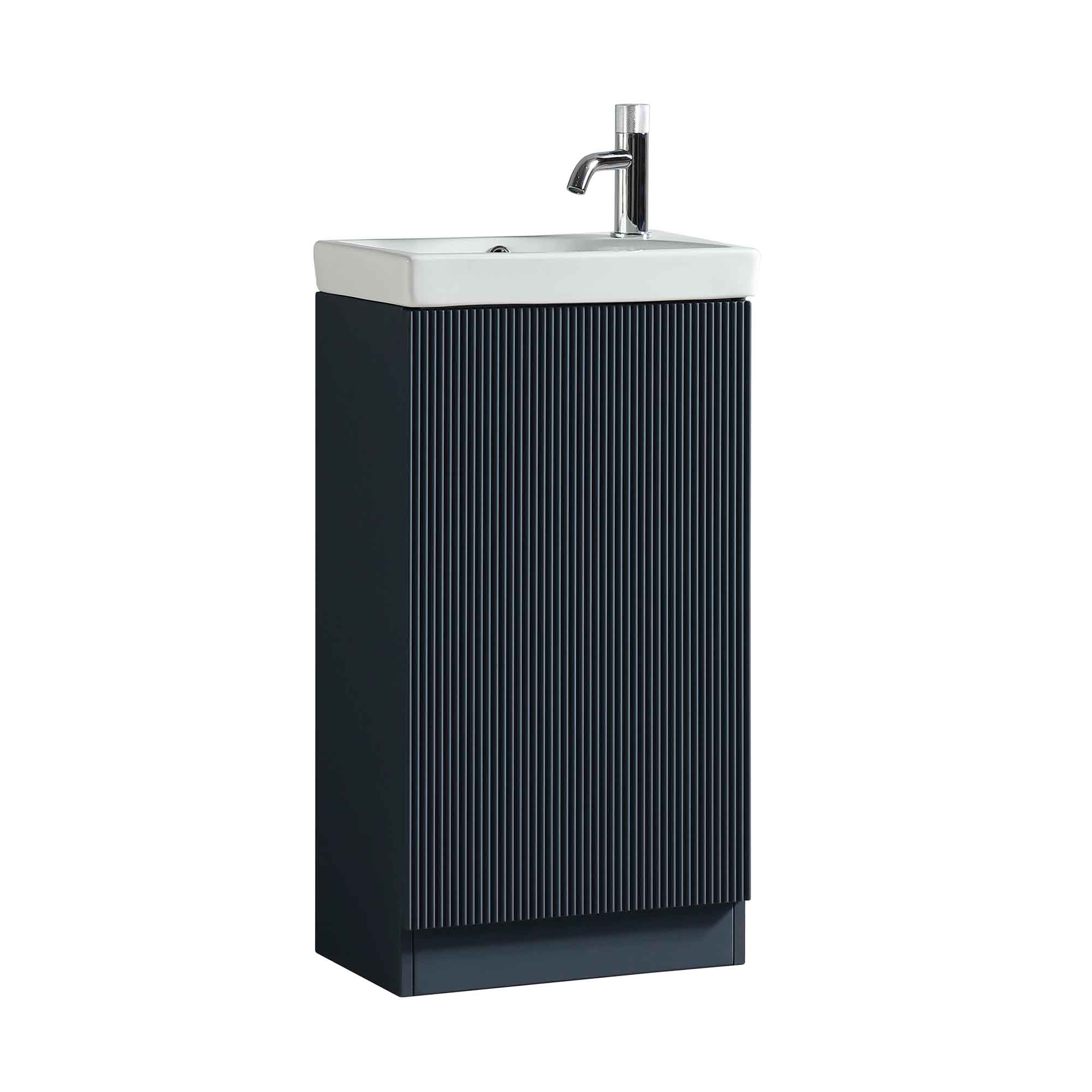 florence floorstanding cloakroom vanity unit with basin midnight shadow